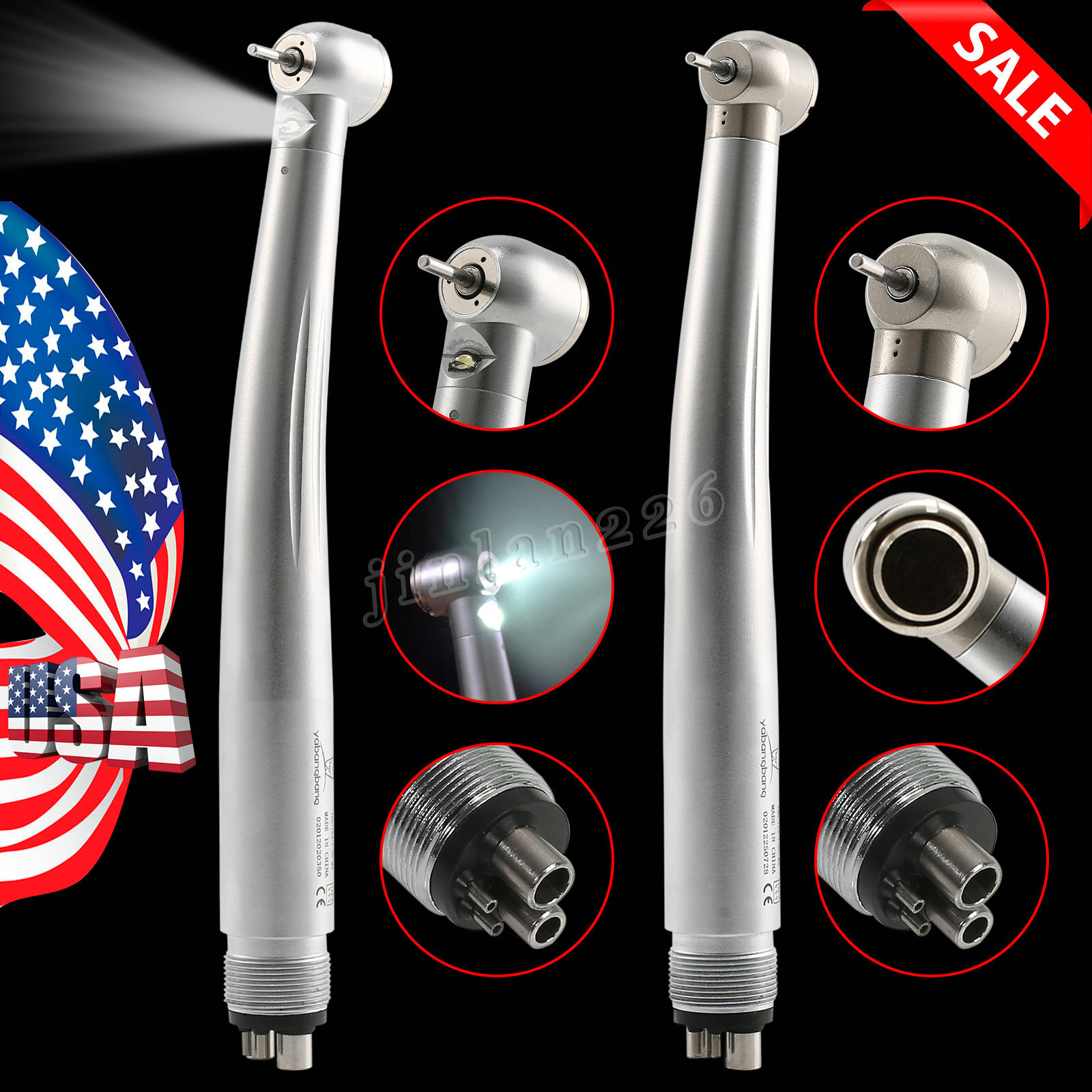 10* Yabangbang Dental (LED E-generator) High Speed Handpiece 2/4 holes For KaV
