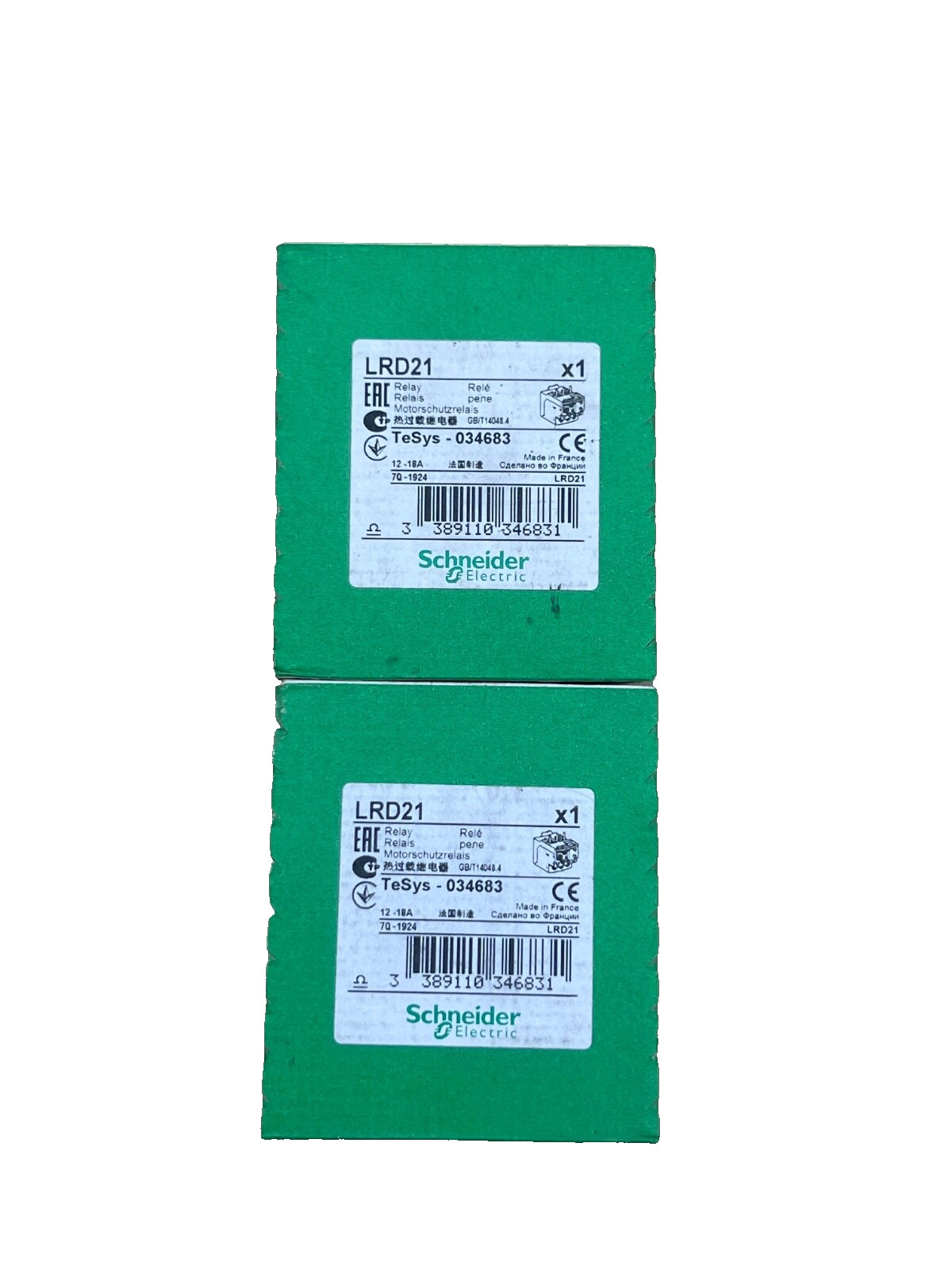 (LOT 2 PCS) SCHNEIDER LRD21 RELAY TeSys – 034683 LRD21 RELAY