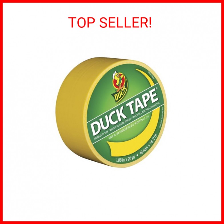 Duck Brand 1304966 Color Duct Tape, Yellow, 1.88 Inches x 20 Yards, 1 Roll