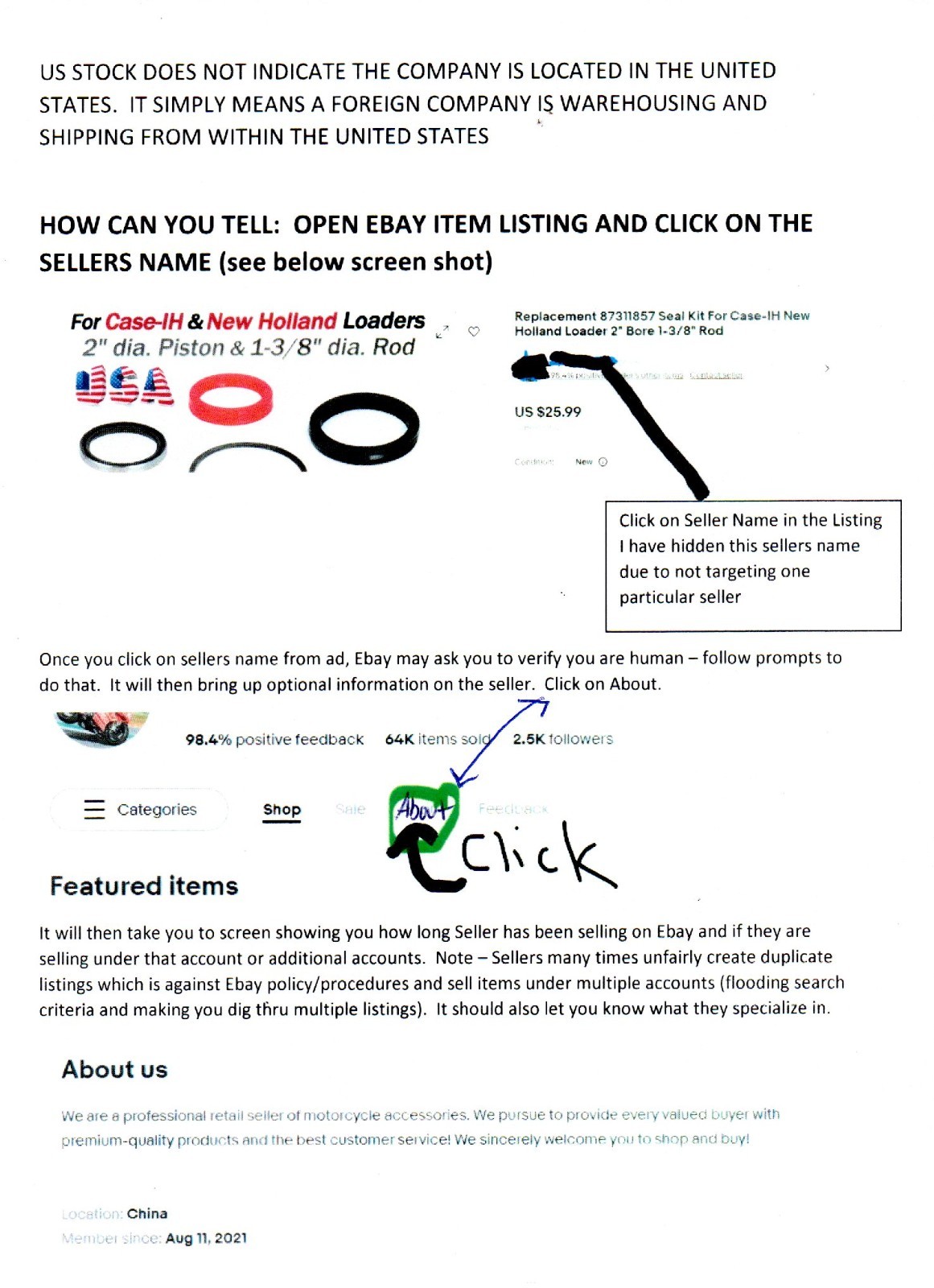 SML36848 replacement Seal Kit fits some New Holland loaders (See description)