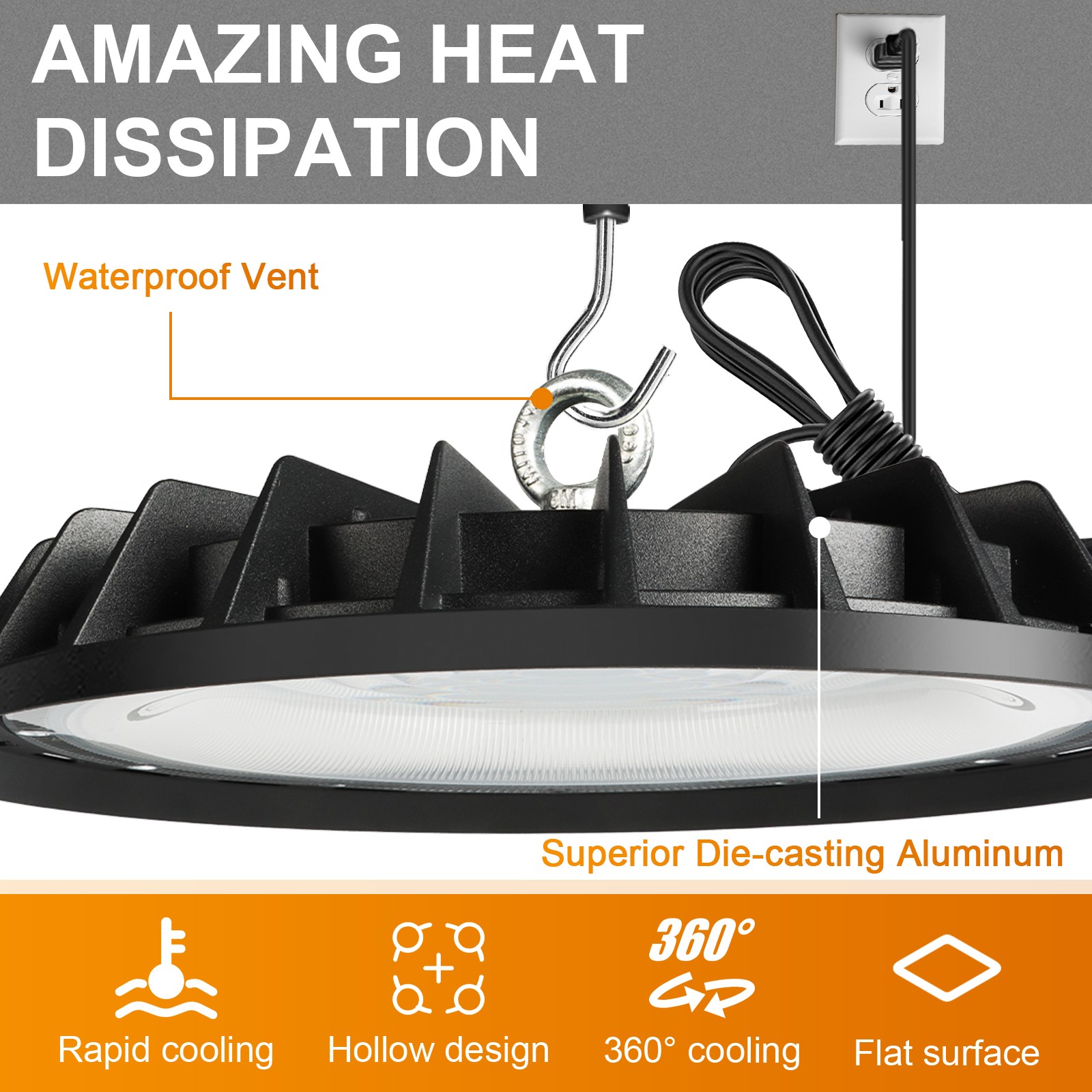 10 Pack 500W UFO Led High Bay Light Shop Industrial Commercial Factory Warehouse