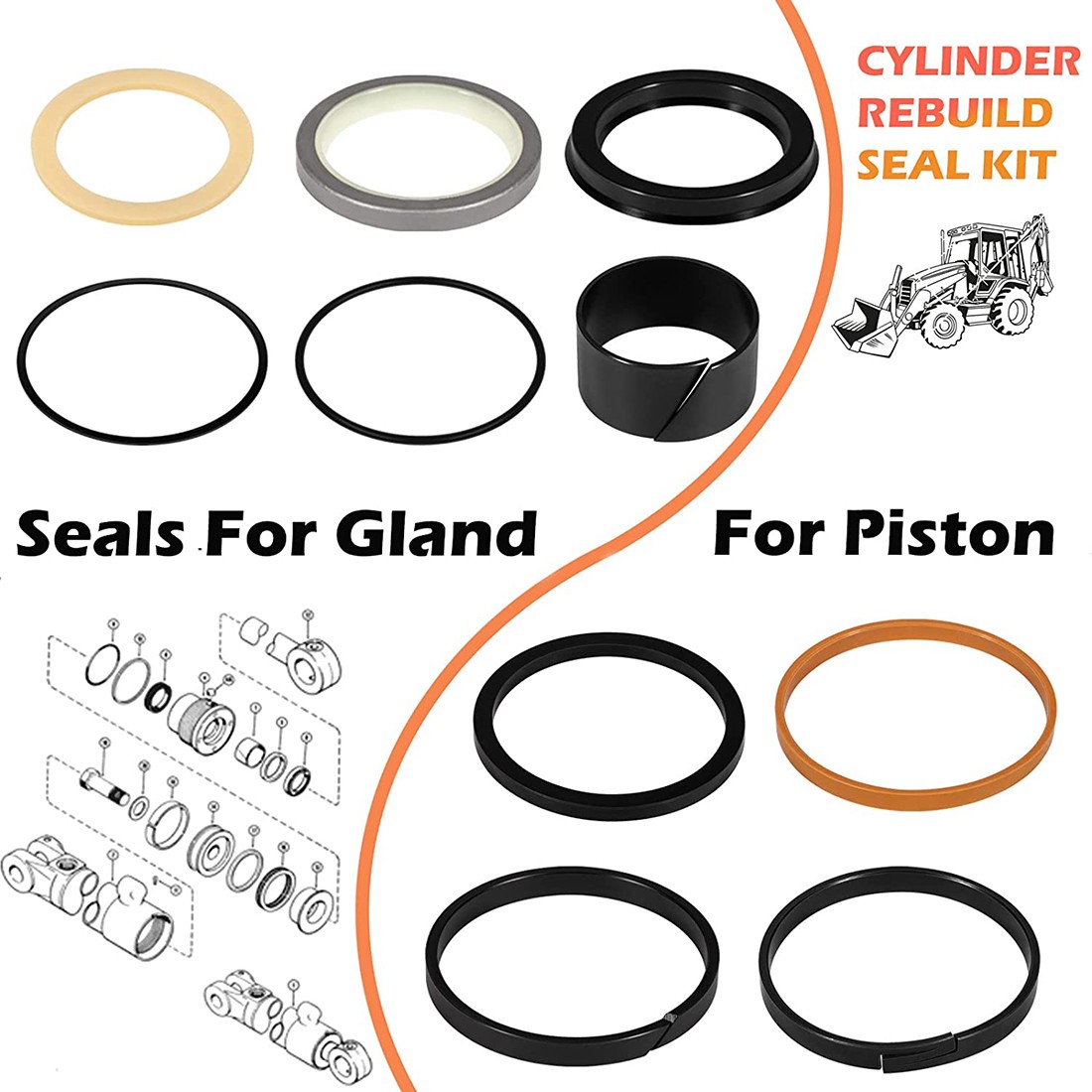 Whole Machine Seal Kit for Case 580SD 580E 580SE 580 Super E Hydraulic Cylinder