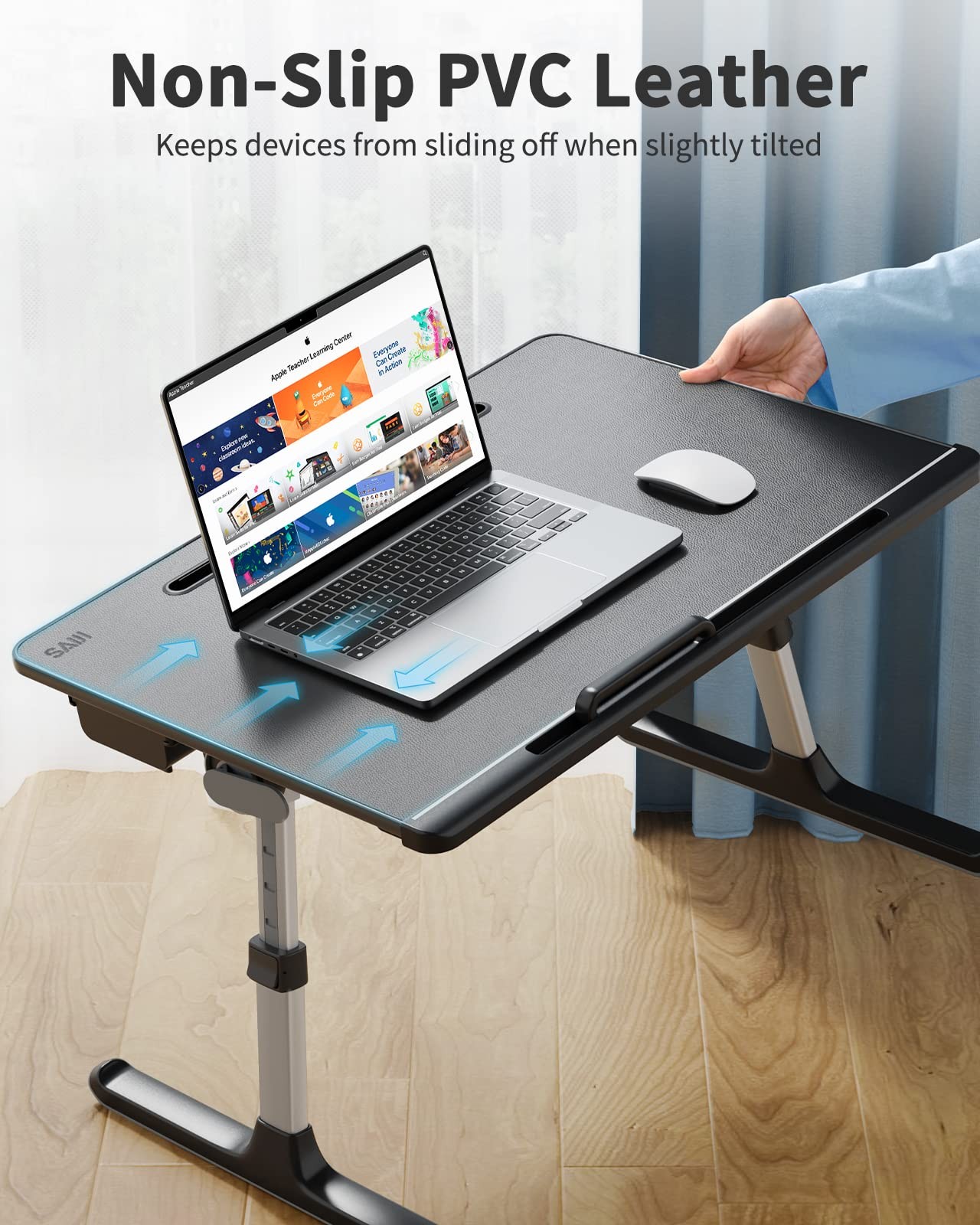 Laptop Bed Tray Desk, SAIJI X-Large Adjustable Table, 60*45CM, Black