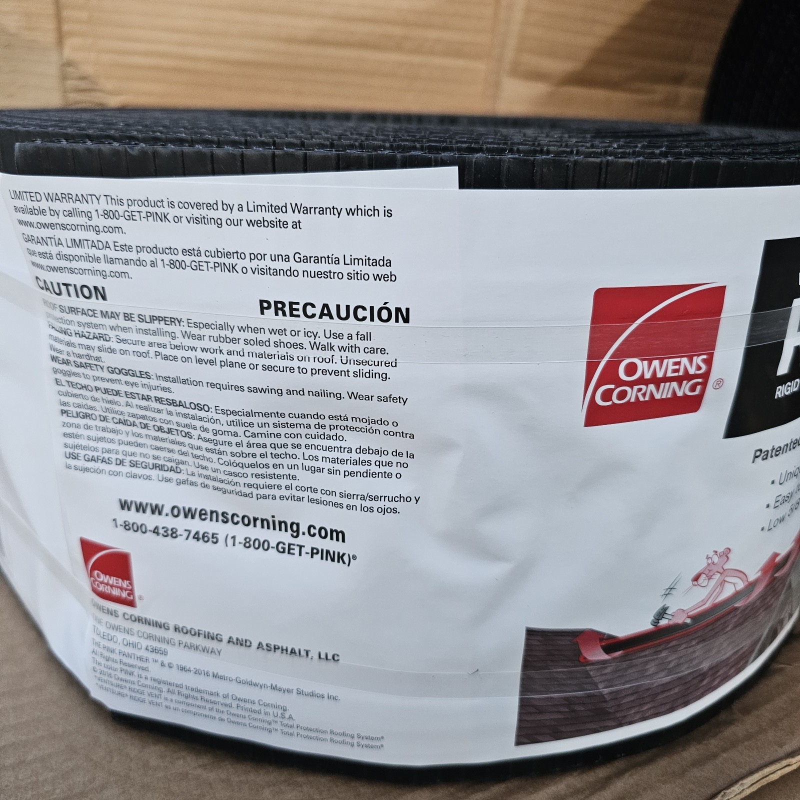 Owens Corning VentSure 7 in. x 20 ft. Ridge Vent Rigid Roll w/Weather Protector