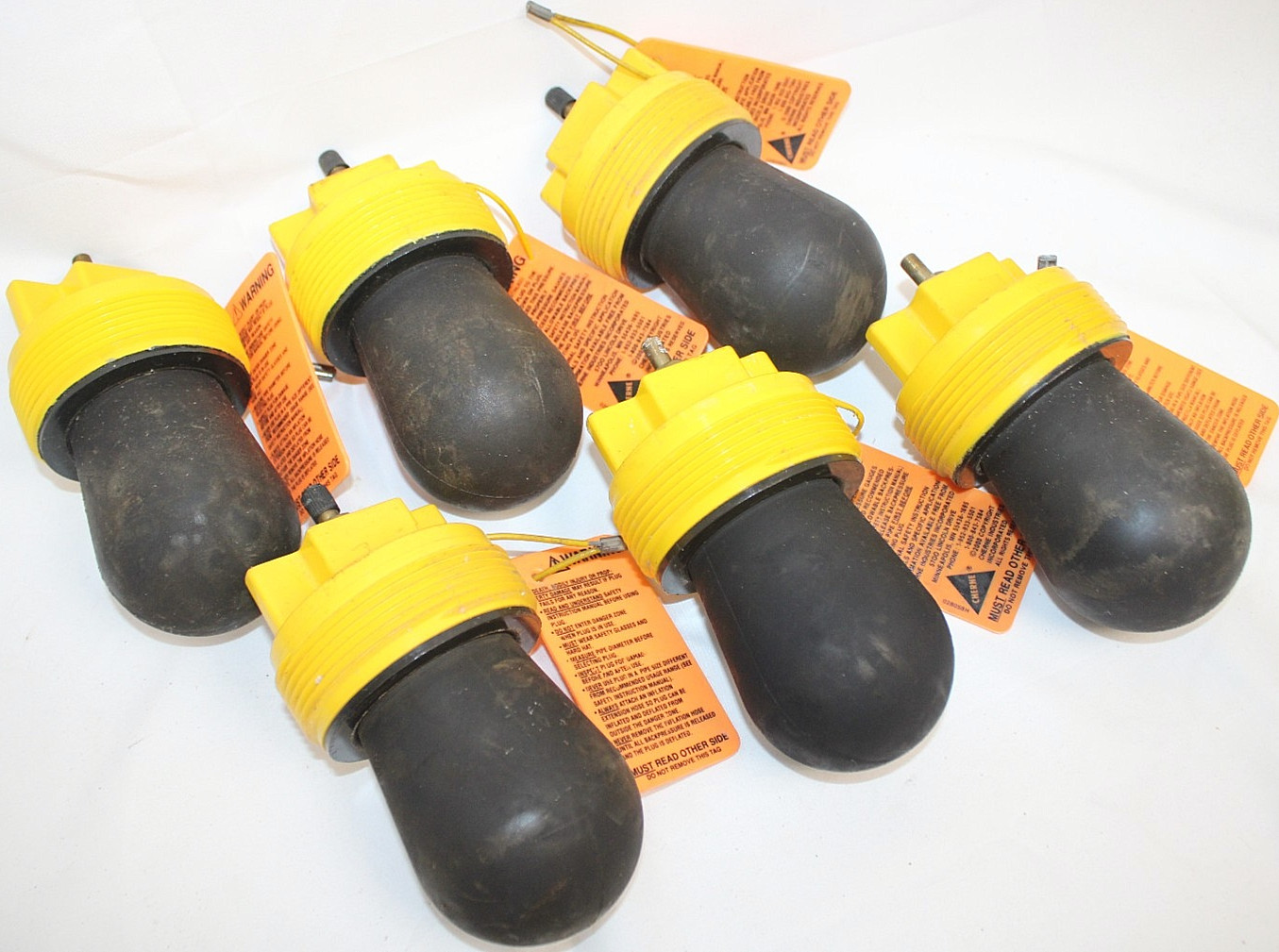 LOT of 6 Cherne 3″ Clean-Seal Pneumatic Plugs 271-713 271713 35 PSI Screw-On