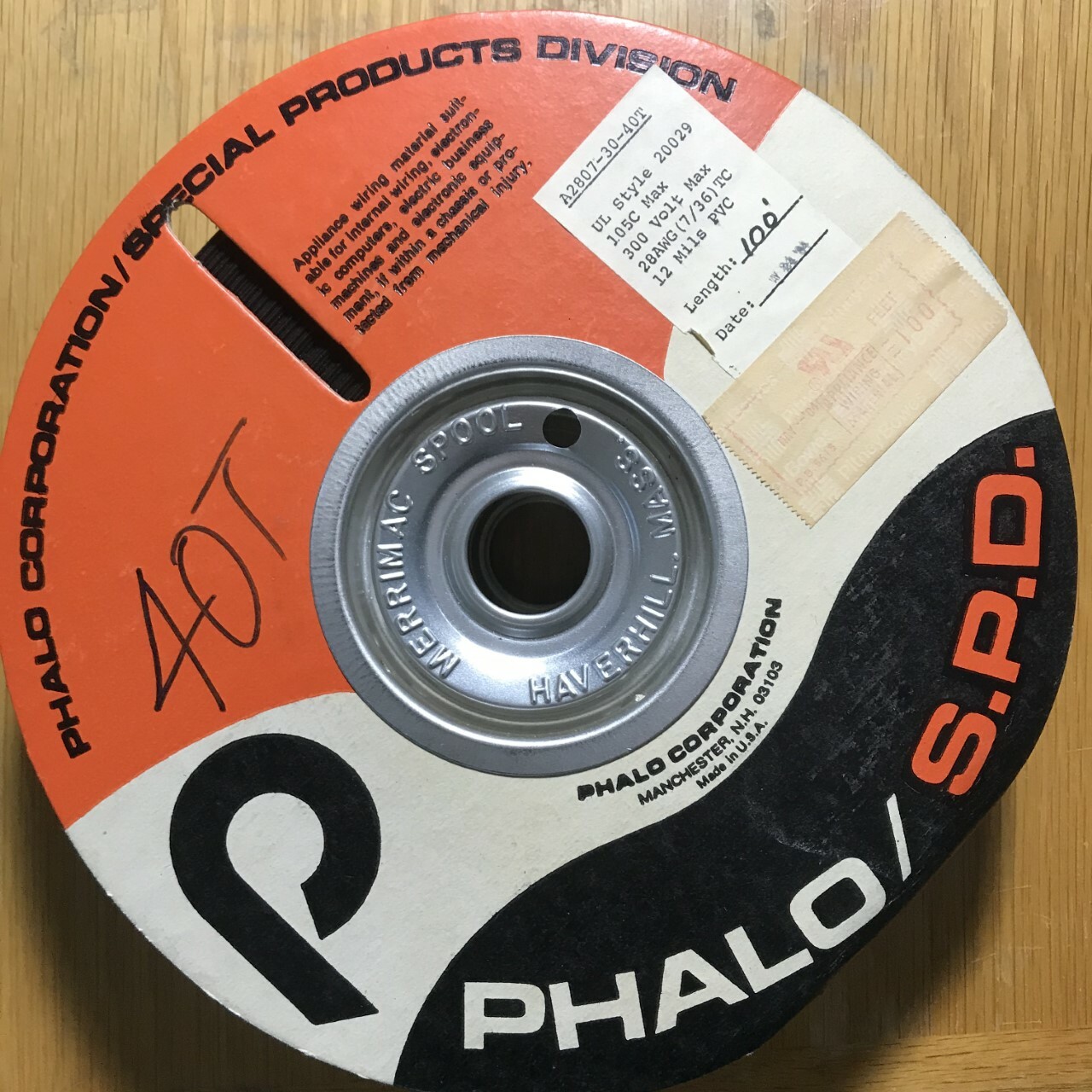 5 feet PHALO rainbow colored flat ribbon cable,40 conductors,P/N A2807-30-40T,