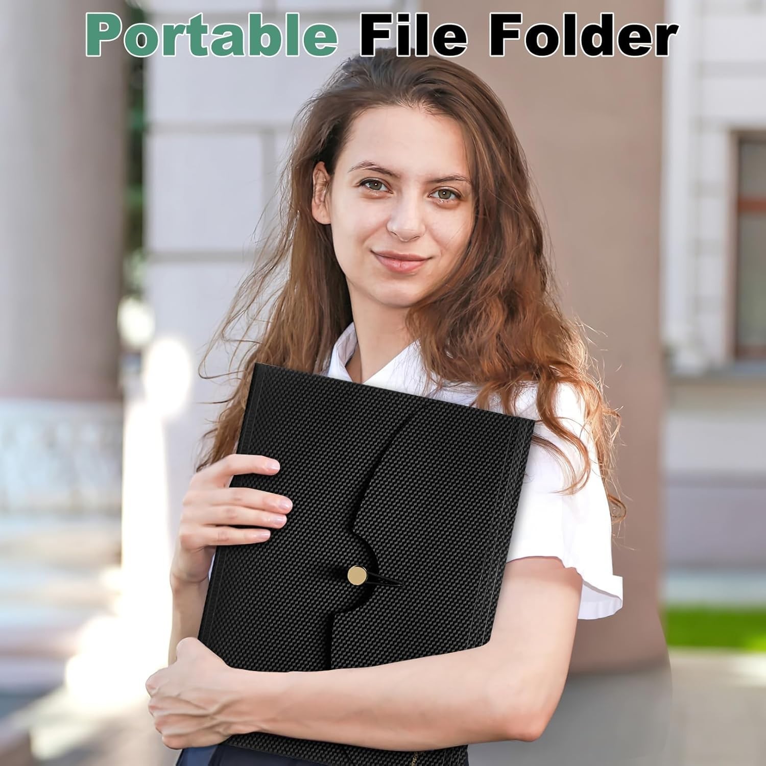 Expanding File Folder with Bungee Closure – Lightweight Green Design