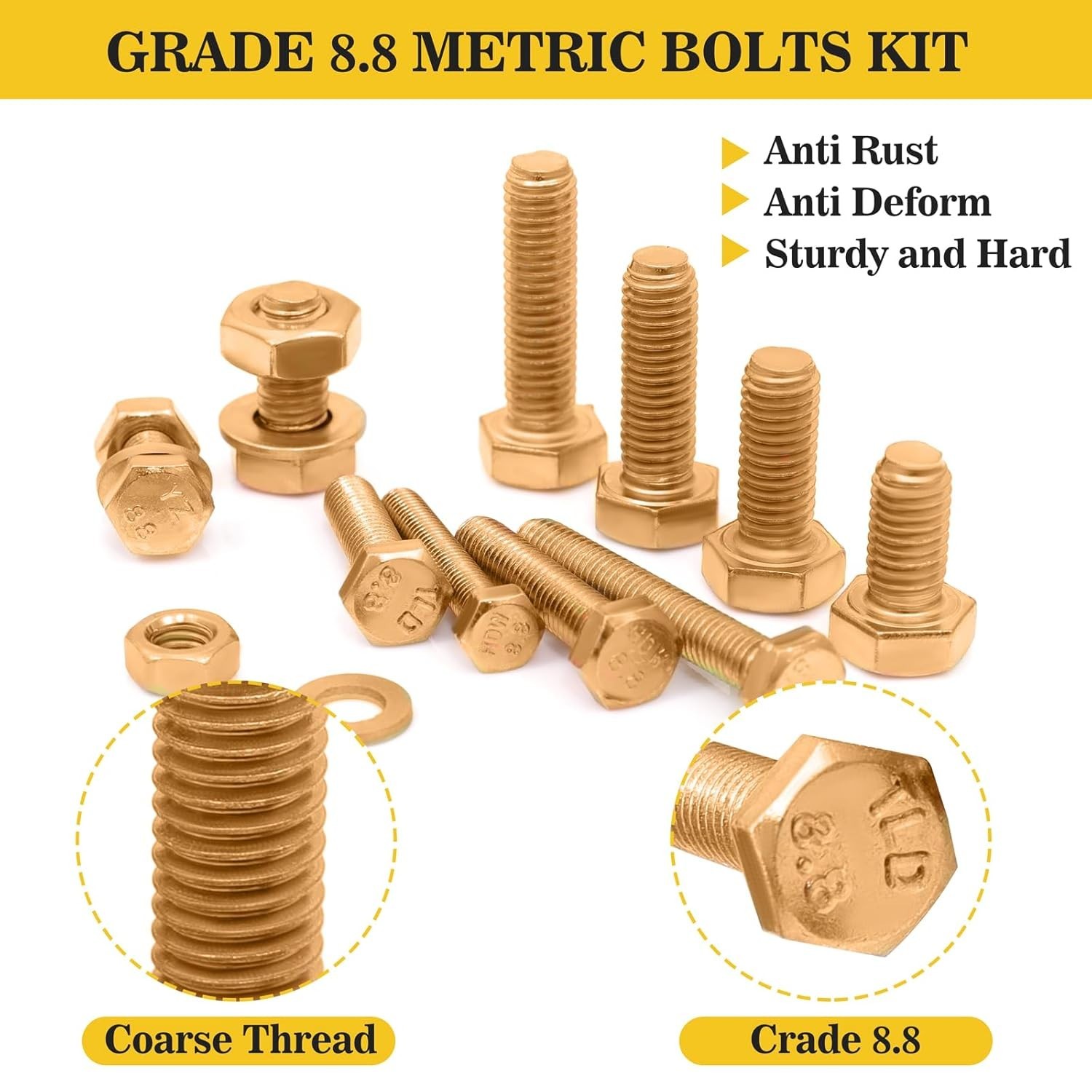 Stackable 1380pcs Nuts and Bolts Kit – Essential Heavy Duty Fastener Assortment