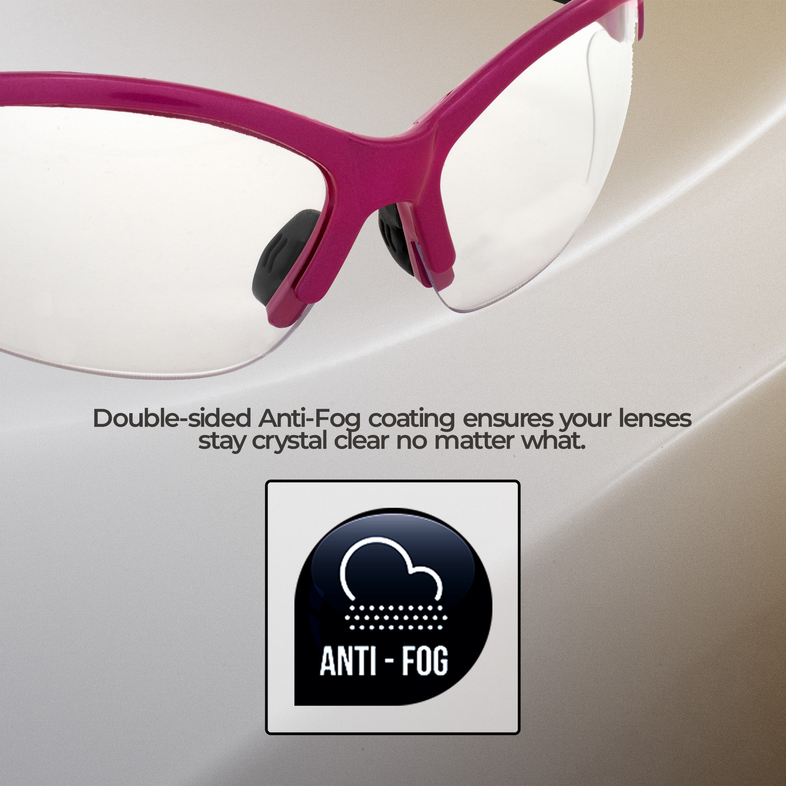 Global Vision Cougar Hot Pink Safety Glasses with Clear Lenses