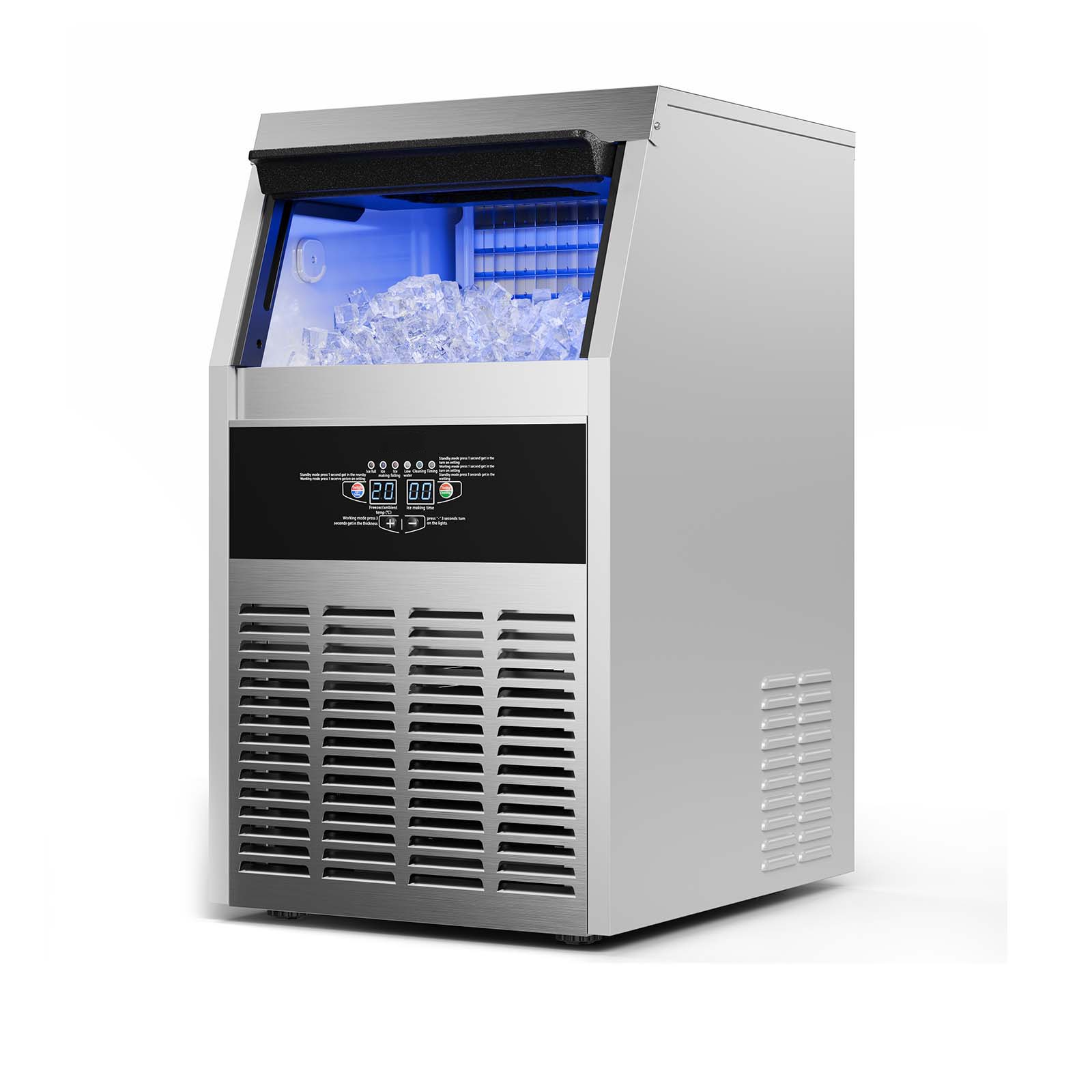 Uimoso 150lbs Commercial Ice Maker Built-in Ice Cube Machine Dual Water Inlet