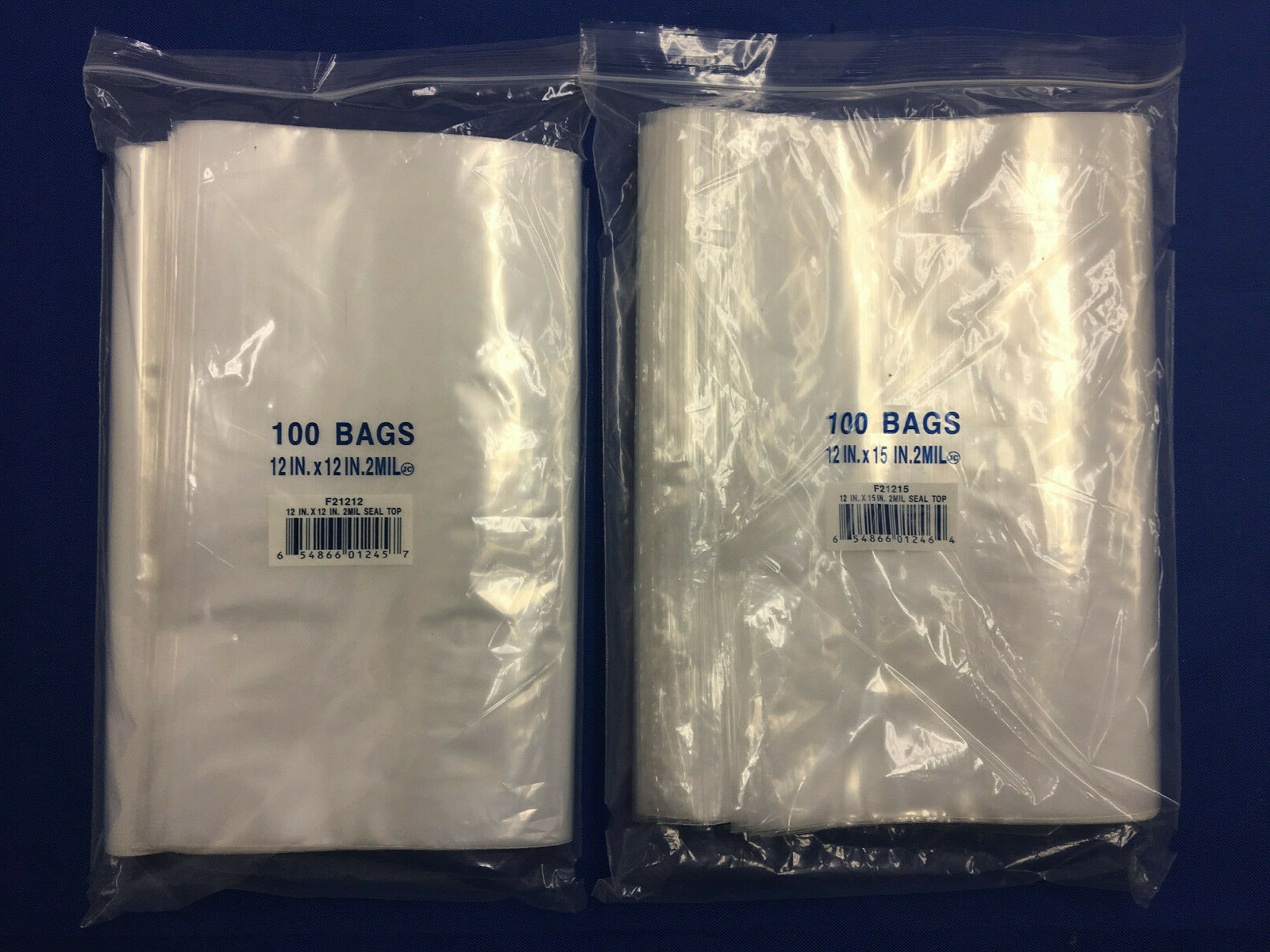 Clear 2MIL Zipper Zip-Lock Seal Top Reclosable Resealable Poly Bags 2 Mil 2-MIL