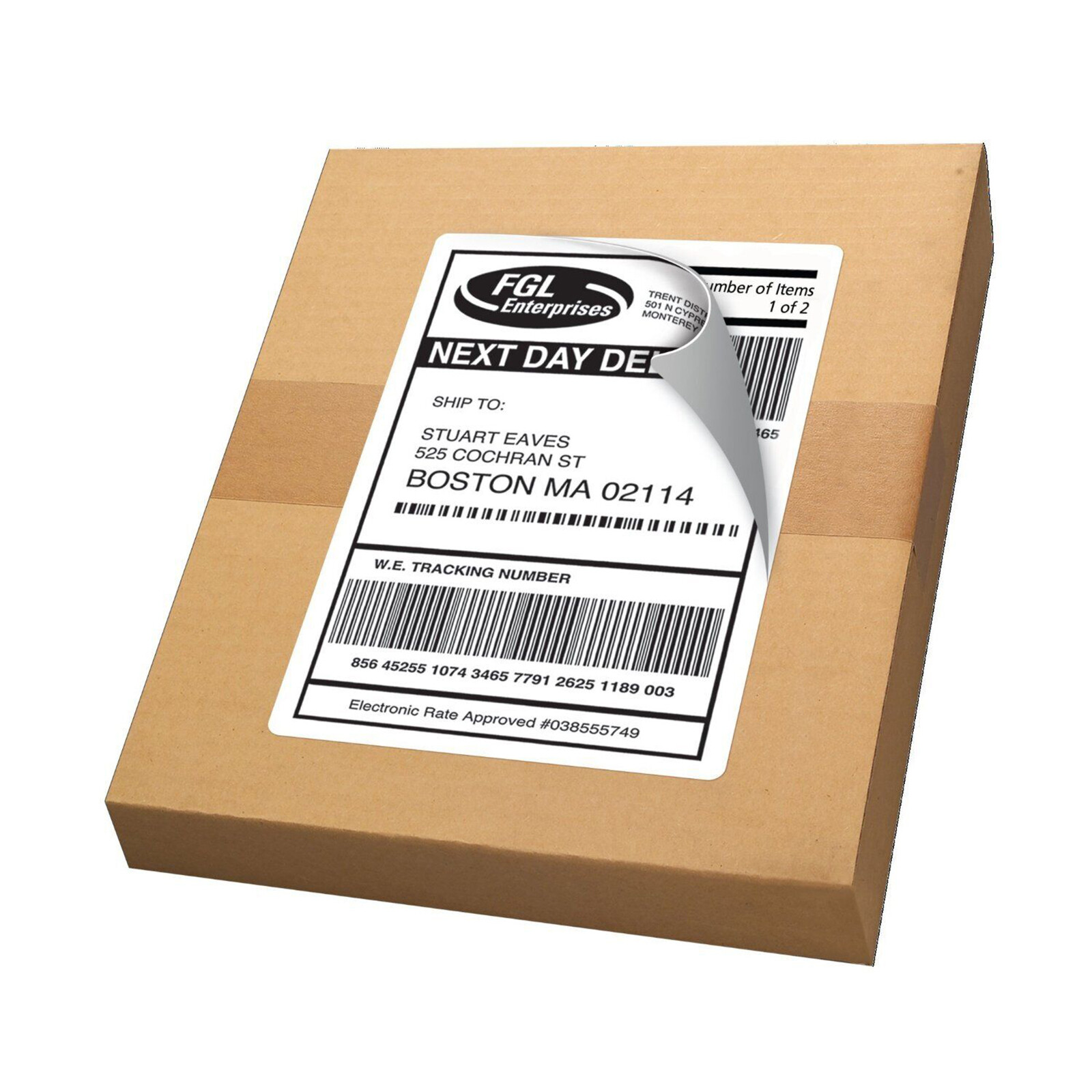 50-1000 Premium 8.5″ X 5.5″ Half Sheet Shipping Labels Self Adhesive 2 Per Sheet