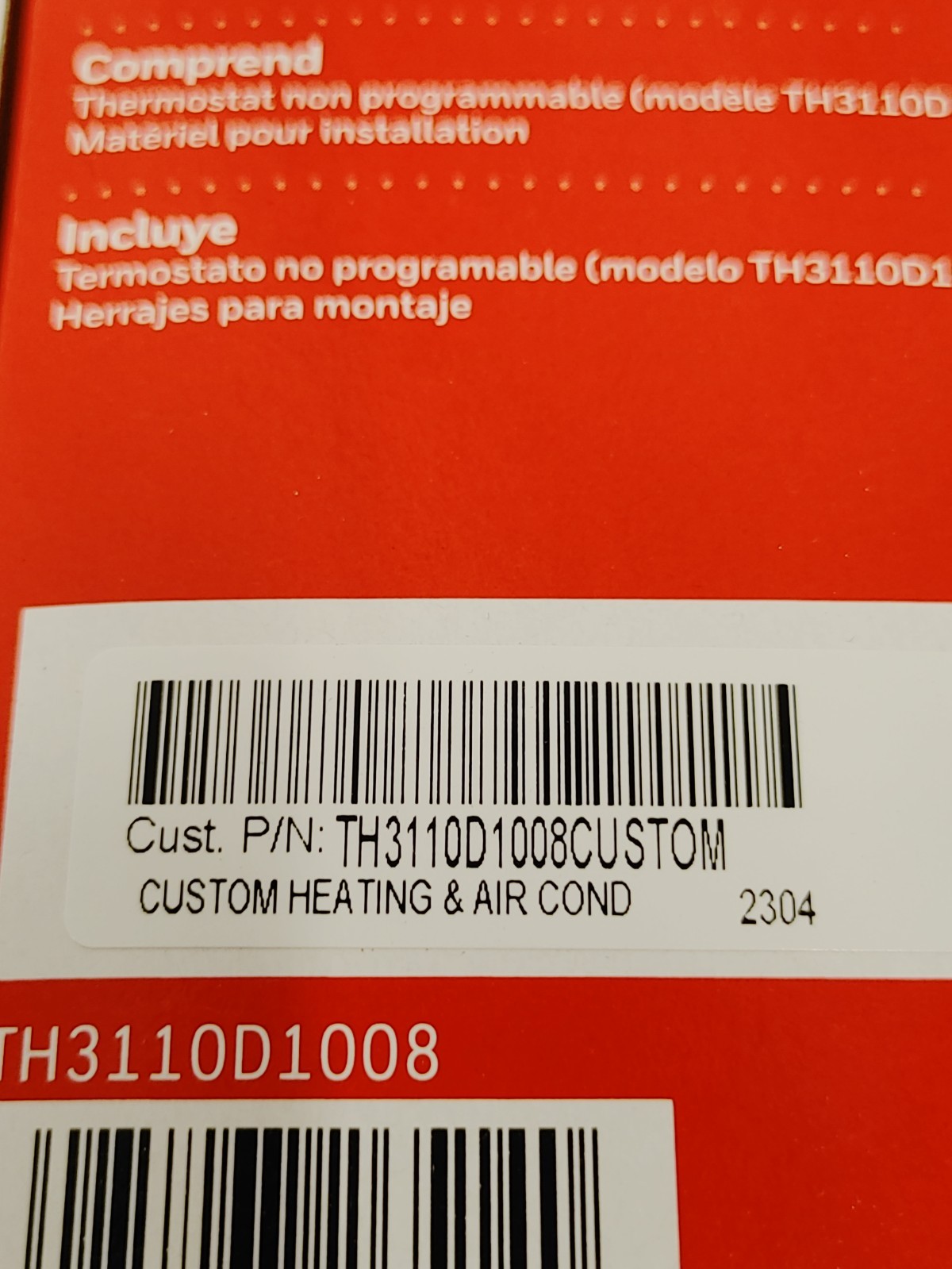 Honeywell TH3110D1008 Digital Thermostat *CONTRACTOR BRANDED*