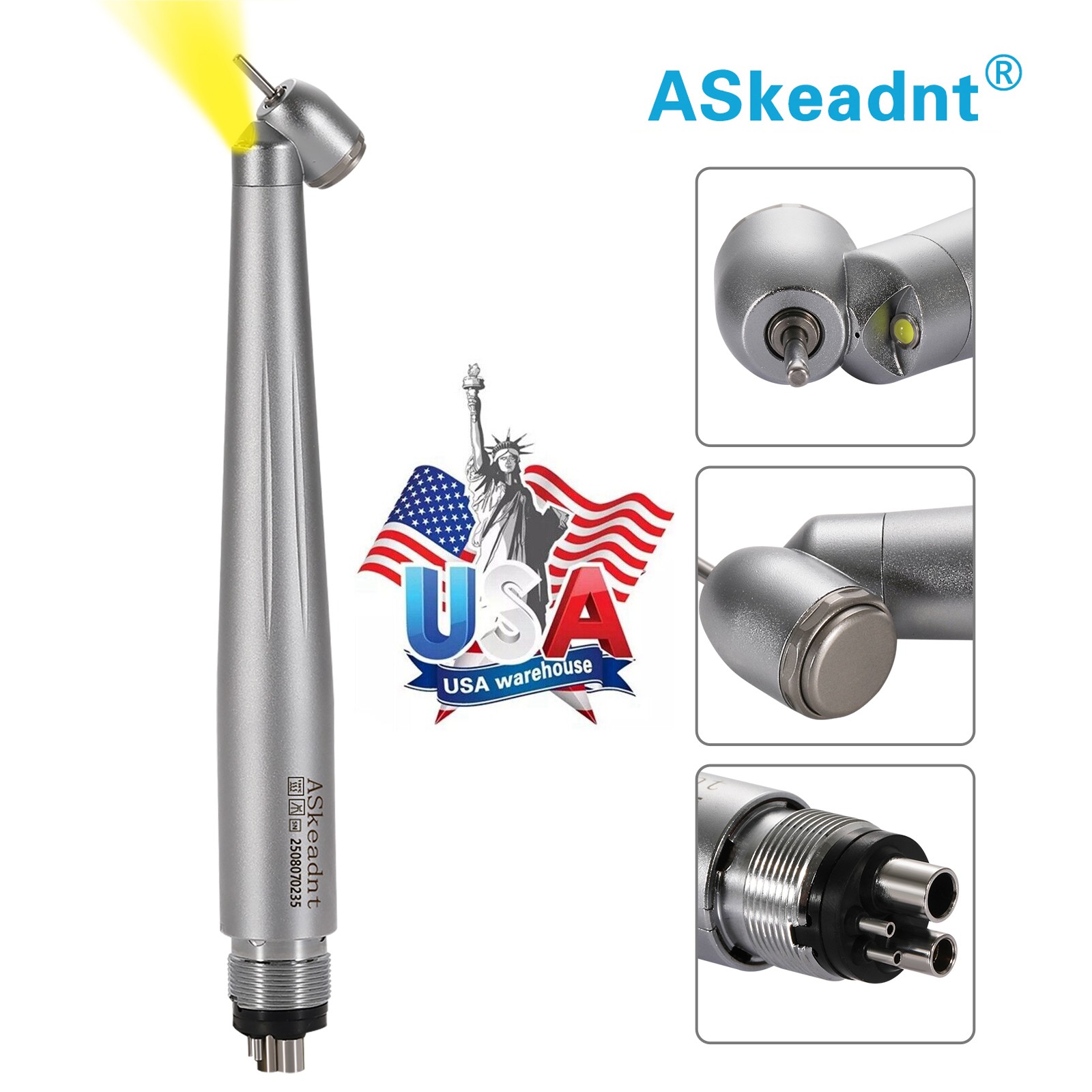 Dental LED Curing Light Lamp Wireless Cordless Resin Cure Lamp 5W 2000MW USPS