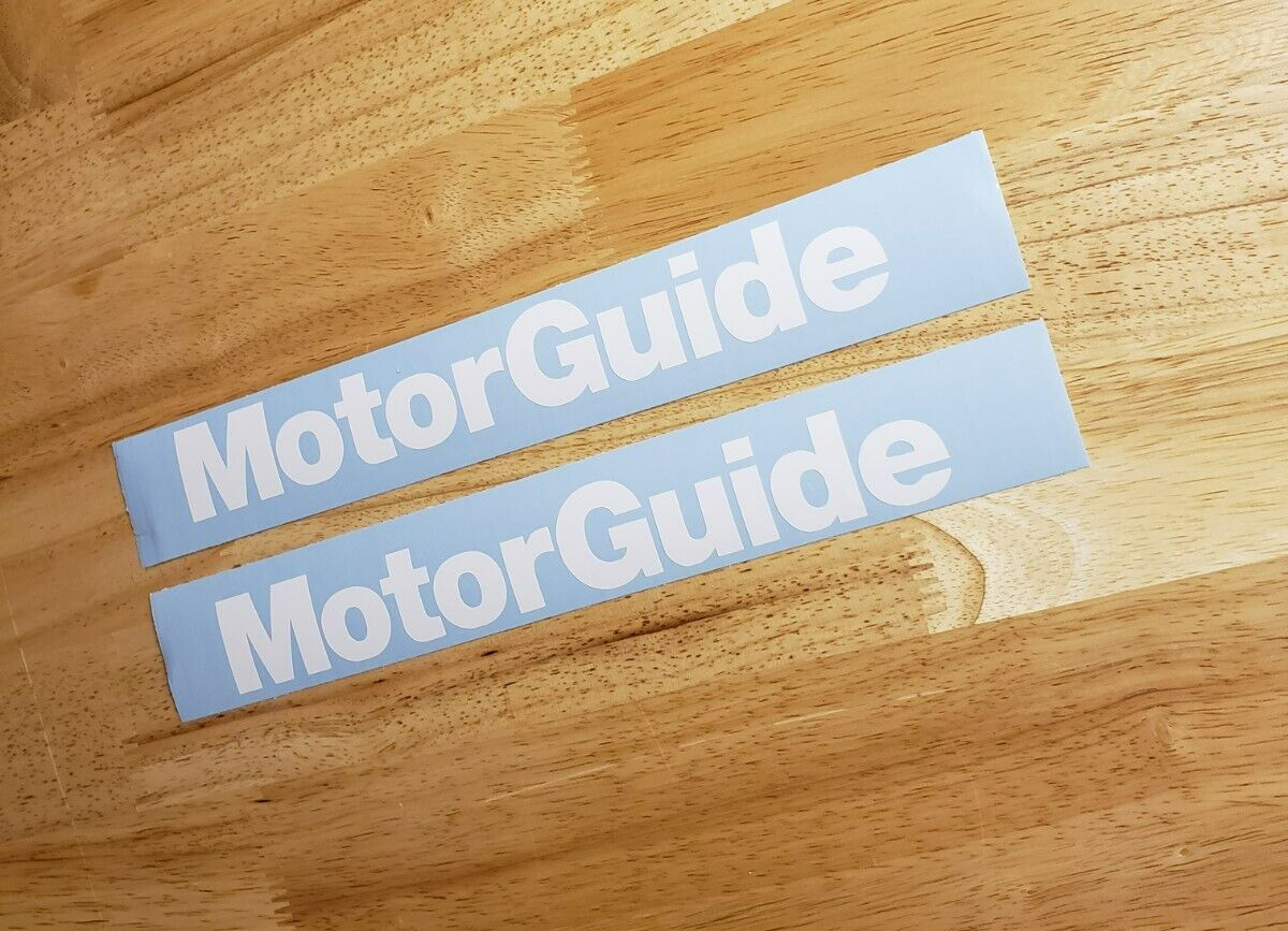 Motorguide motor guide Decals Stickers gloss white 8″ USA FAST