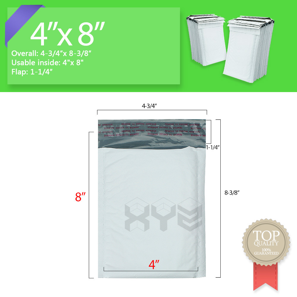 #000 4×8 (4×7) Poly Bubble Mailer Padded Envelope Shipping Bag 25,50,100,250,500