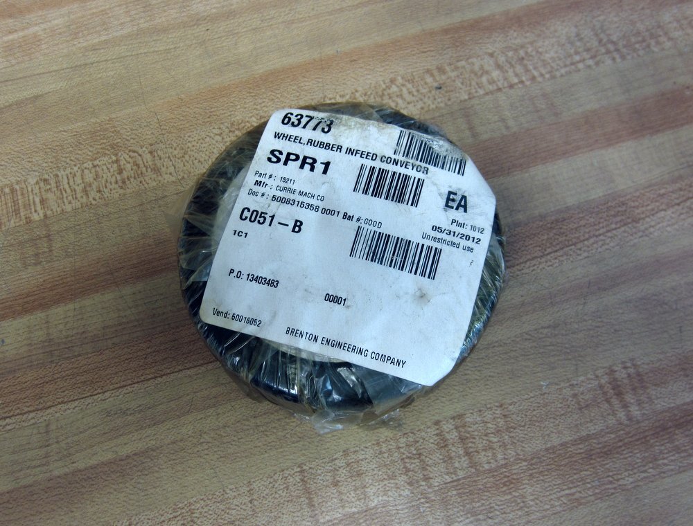 Currie Mach 15211 Rubber Infeed Conveyor Wheel SPR1 (Pack of 3)
