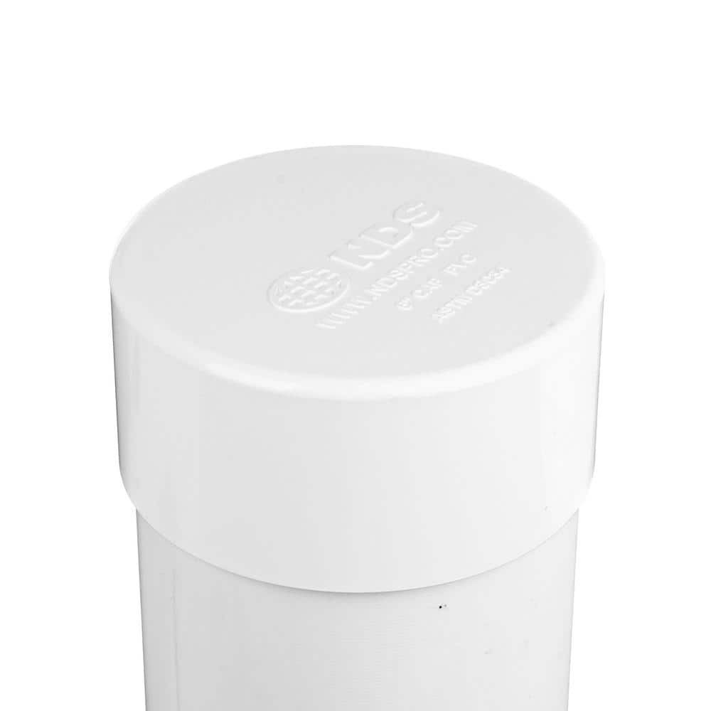 6 in PVC S-D End Cap, Solvent Weld Sewer & Drain Pipe Closure