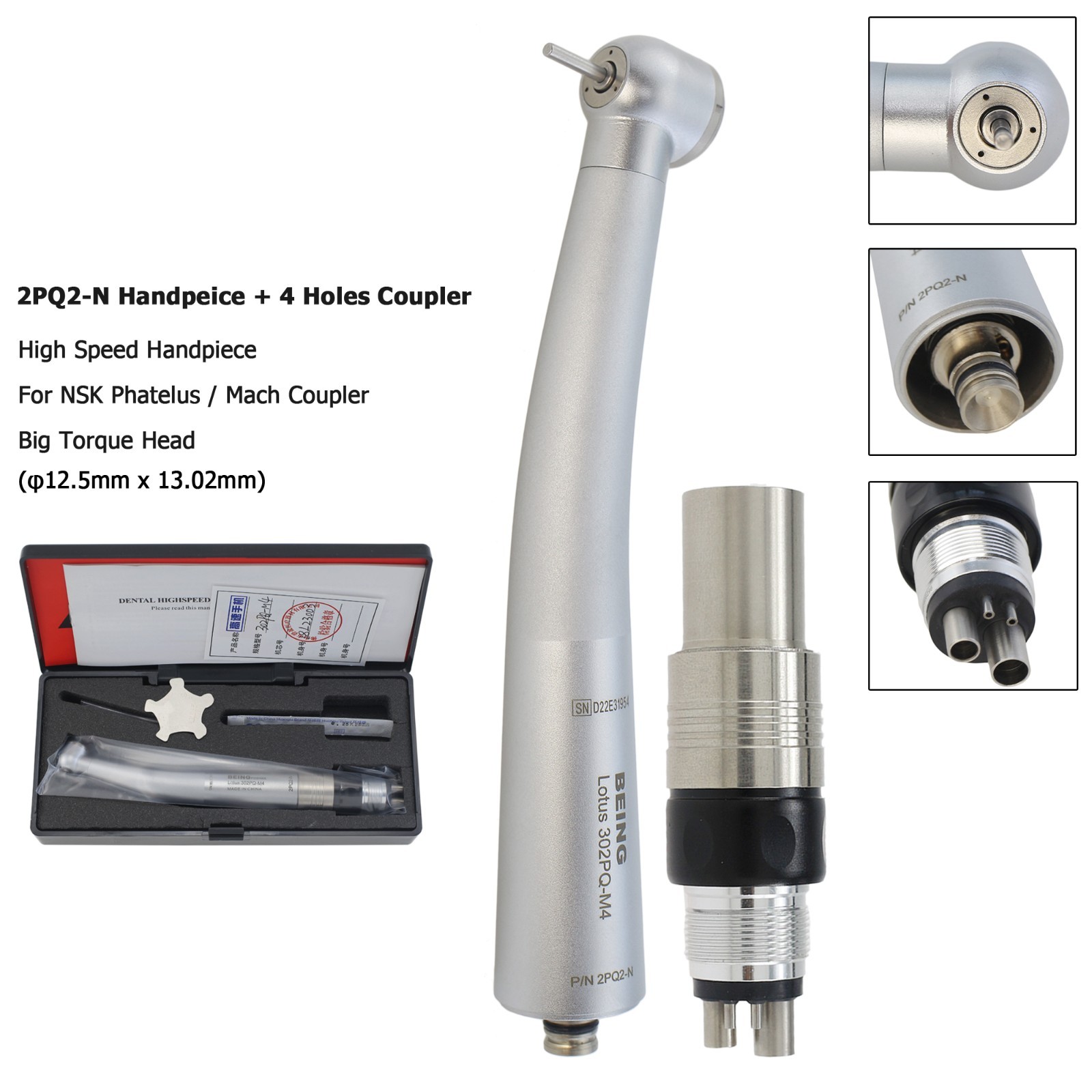 BEING Dental High Speed Turbine Handpiece For KAVO MULTIflex NSK Coupler 4 Hole