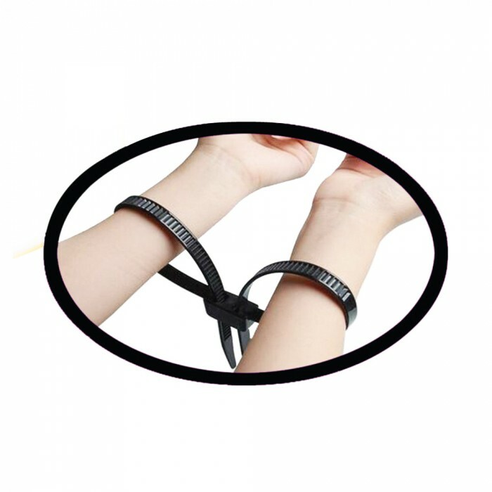 Uzi Single-Use Riot Cuff Restraints Handcuff Ties Black 5 Pack