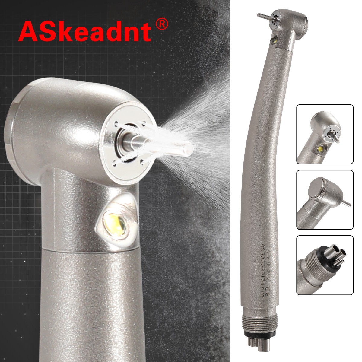 Dental LED Fibre Optic Contra Angle 1:1 Handpiece Fit NSK Ti-Max X25L Style