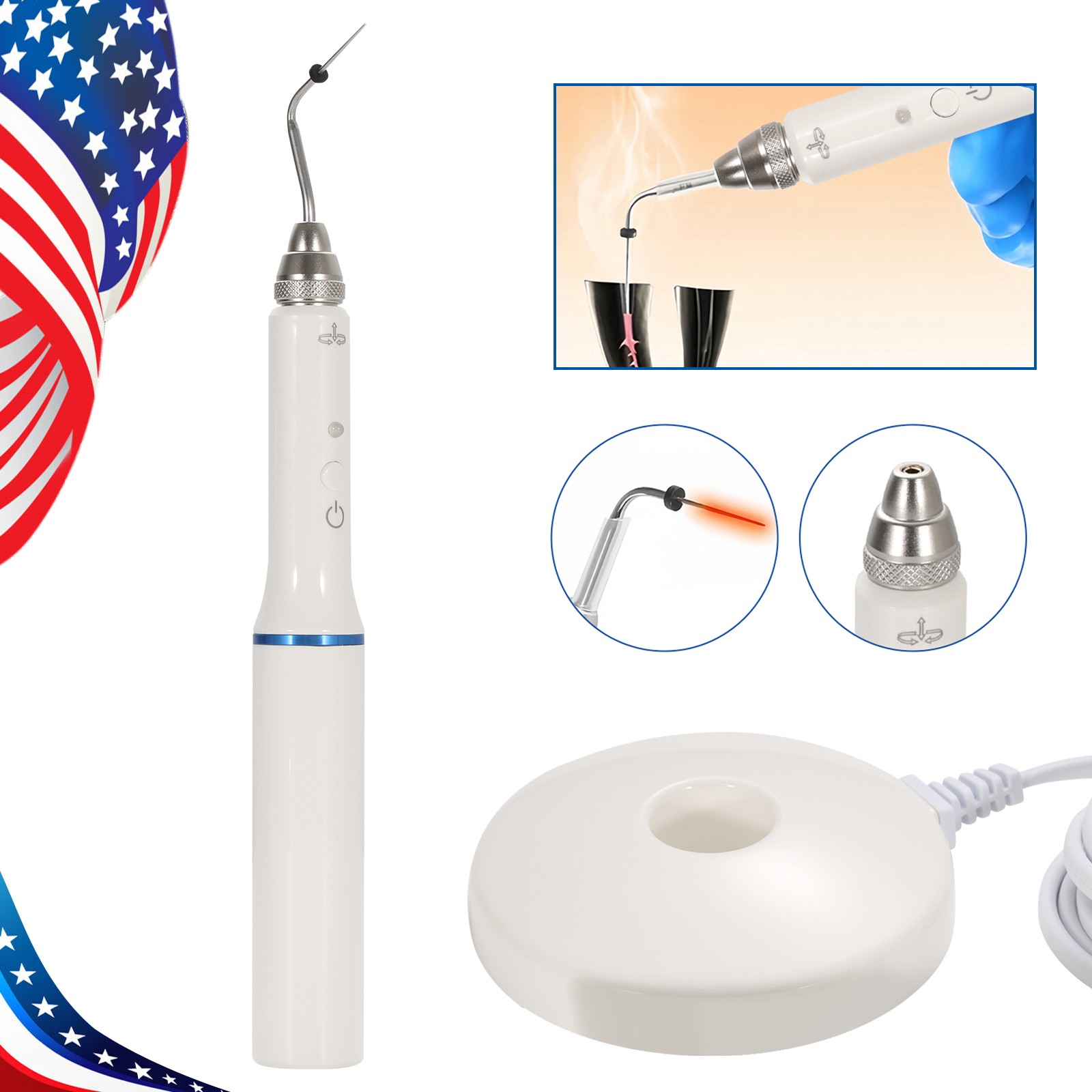 Dental Cordless Gutta Percha Obturation System Endo Heated Pen With 2 Tips CE