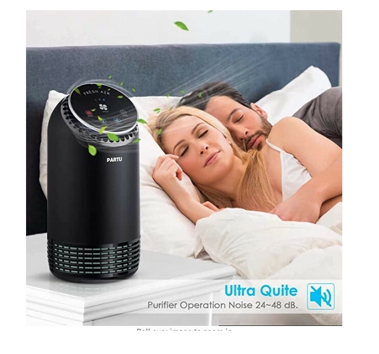 PARTU BS-08 HEPA Air Filter, 3-in-1 Filtration System, Activated Carbon Filter