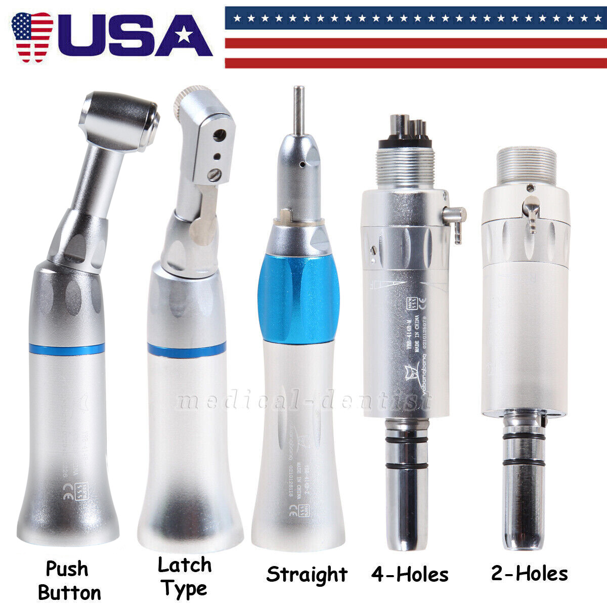 NSK Style Dental Slow Low Speed Handpiece Contra Angle Straight Air Motor 2H/4H