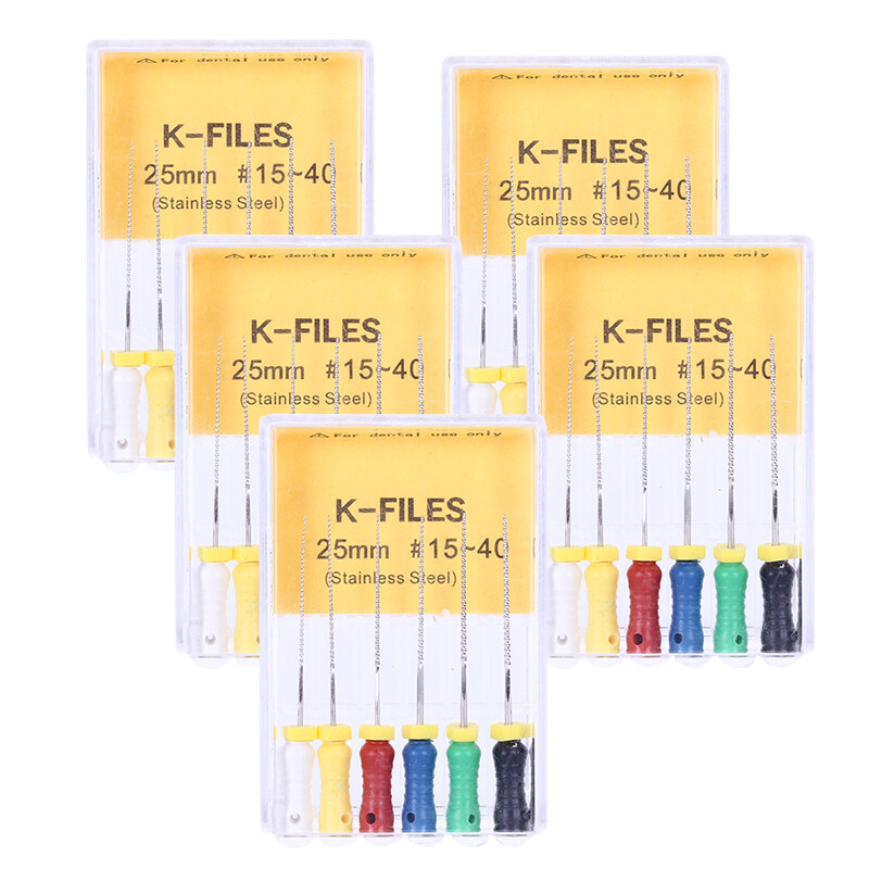 AZDENT Limas de endodoncia manual dental K-Files acero inoxidable 21/25mm