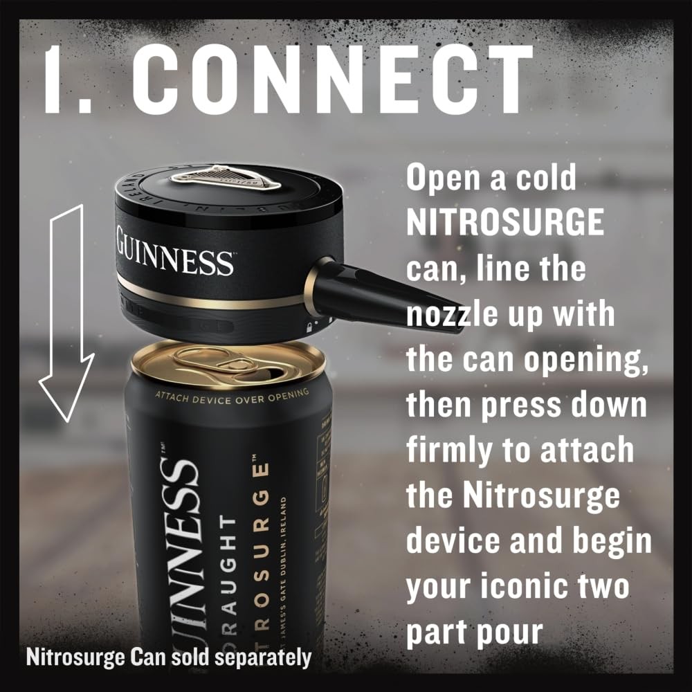 Guinness Draught Nitrosurge Device, Stout Beer, Perfect Pub One Size, Black
