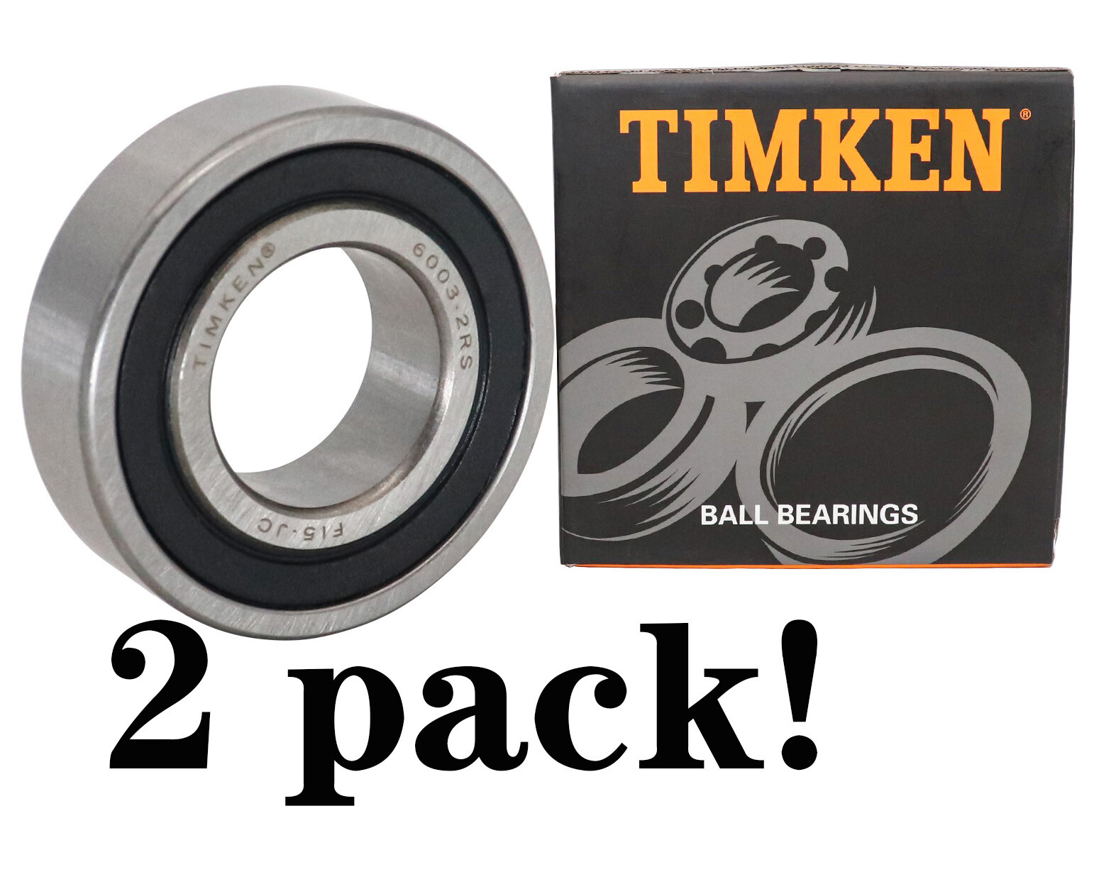 2PACK TIMKEN 6003-2RS 17X35X10MM Double Rubber Sealed Bearings Same Day Shipping