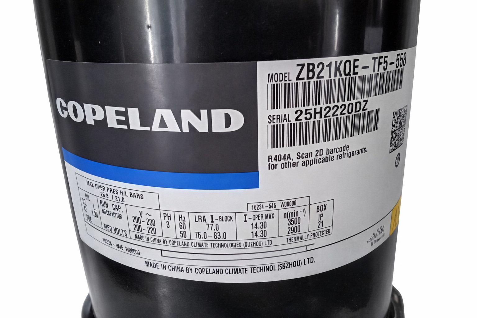 COPELAND SCROLL COMPRESSORS – 3HP-6HP – 3PH – 208/230V – 60Hz – 1 Year Warranty