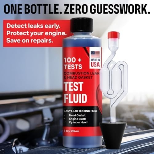 Combustion Leak + Head Gasket Test Kit – Over 100 Tests – Includes 8oz Leak-Dete