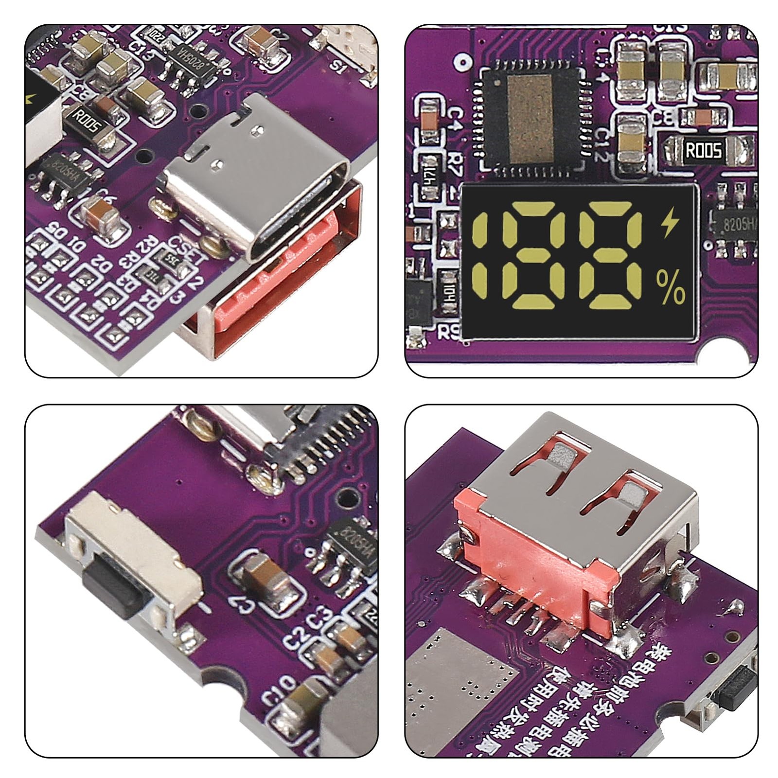 2pcs 22.5W Power Bank Bidirectional Fast Charging Mobile Power Module Circuit…