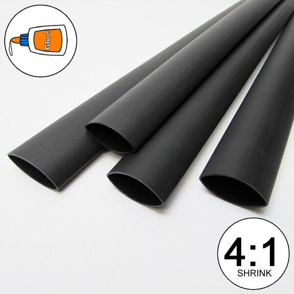 4:1 Black Heat Shrink Tubing Dual Wall Adhesive Glue tube Marine waterproof