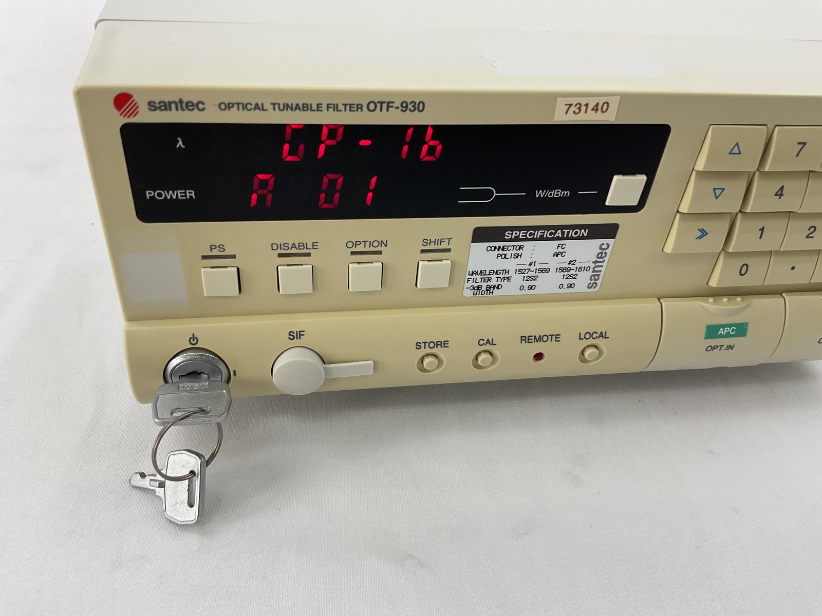 Santec OTF-930 Tunable Optical Bandpass Filter 1527-1610nm C+L Band DWDM GPIB