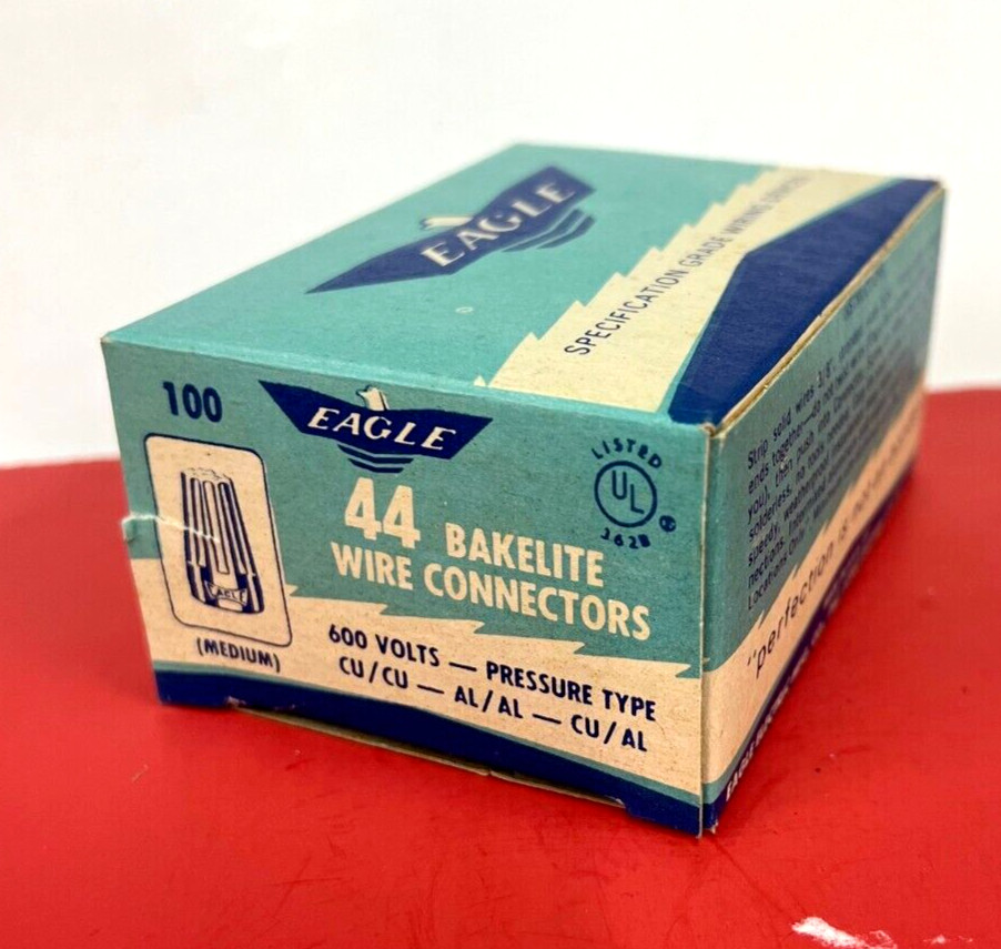 25-PK Black Medium Wire Connectors Screw-On Twist Nuts 12 14 Eagle 44 NEW