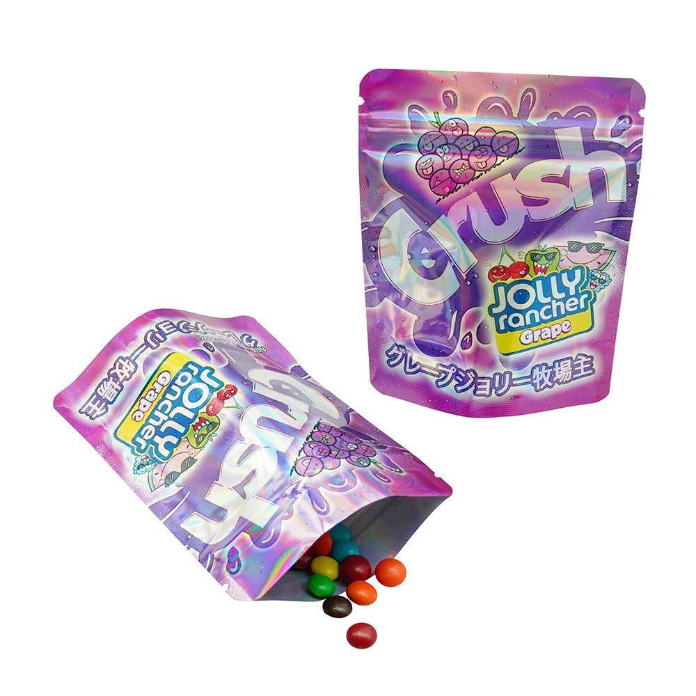 100 Pack 3.5g Mixed Stand Up Mylar Bags Resealable Smell Proof Candy Pouches