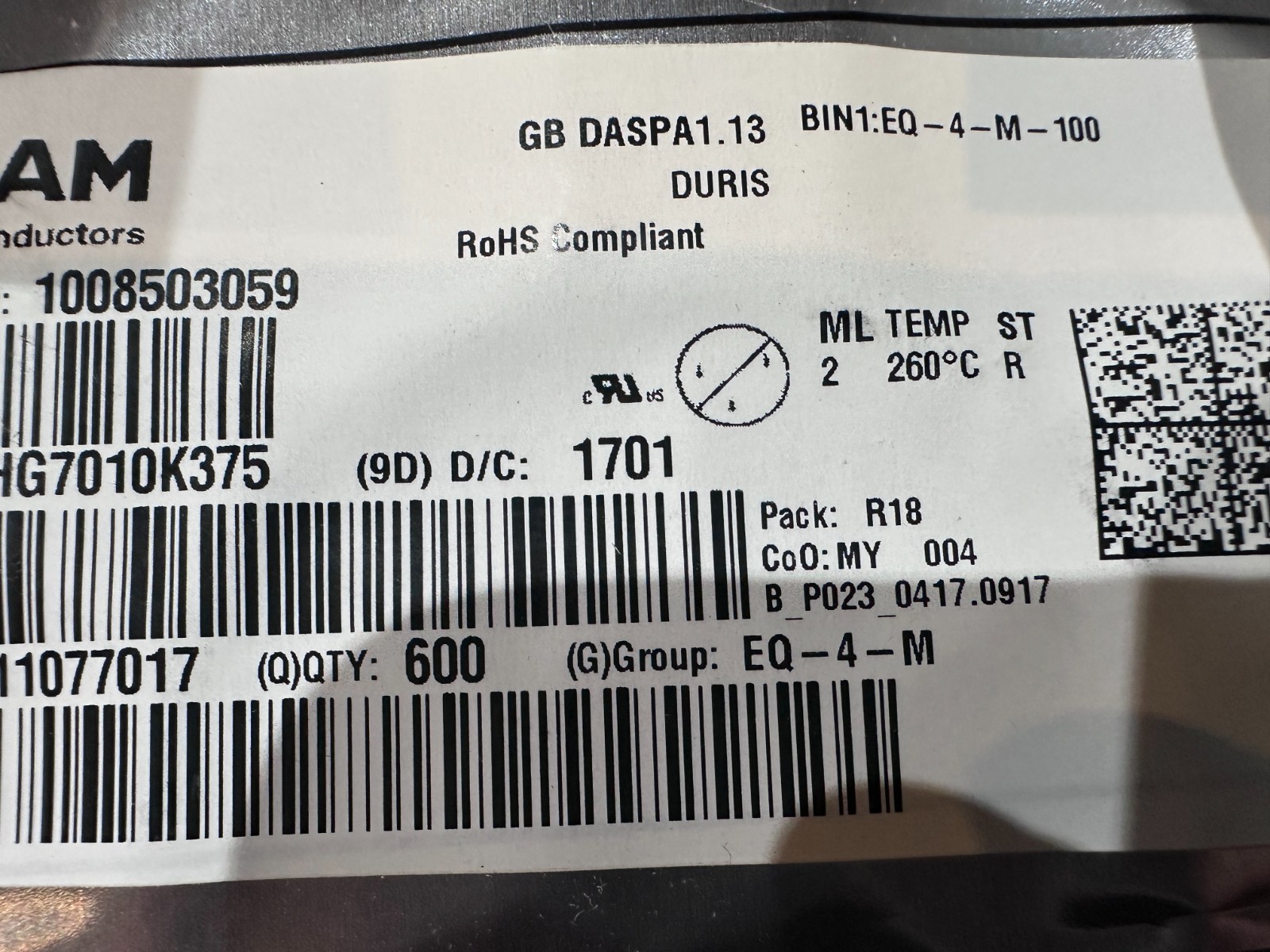 Osram GB DASPA1.13-DTEP-24-1-100-R18 Opto Semiconductors (Lot of 600)