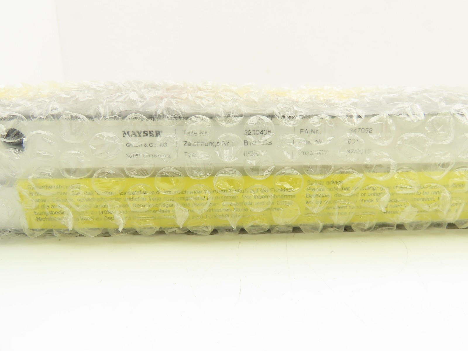 Mayser II/BK Black/Yellow Safety Edge Bumper Sensor 900mm Long