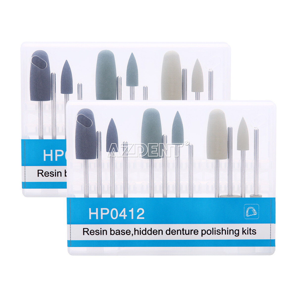 12pcs Dental Silicone Polishers Resin Base Acrylic Polishing Burs HP0412 2.35mm