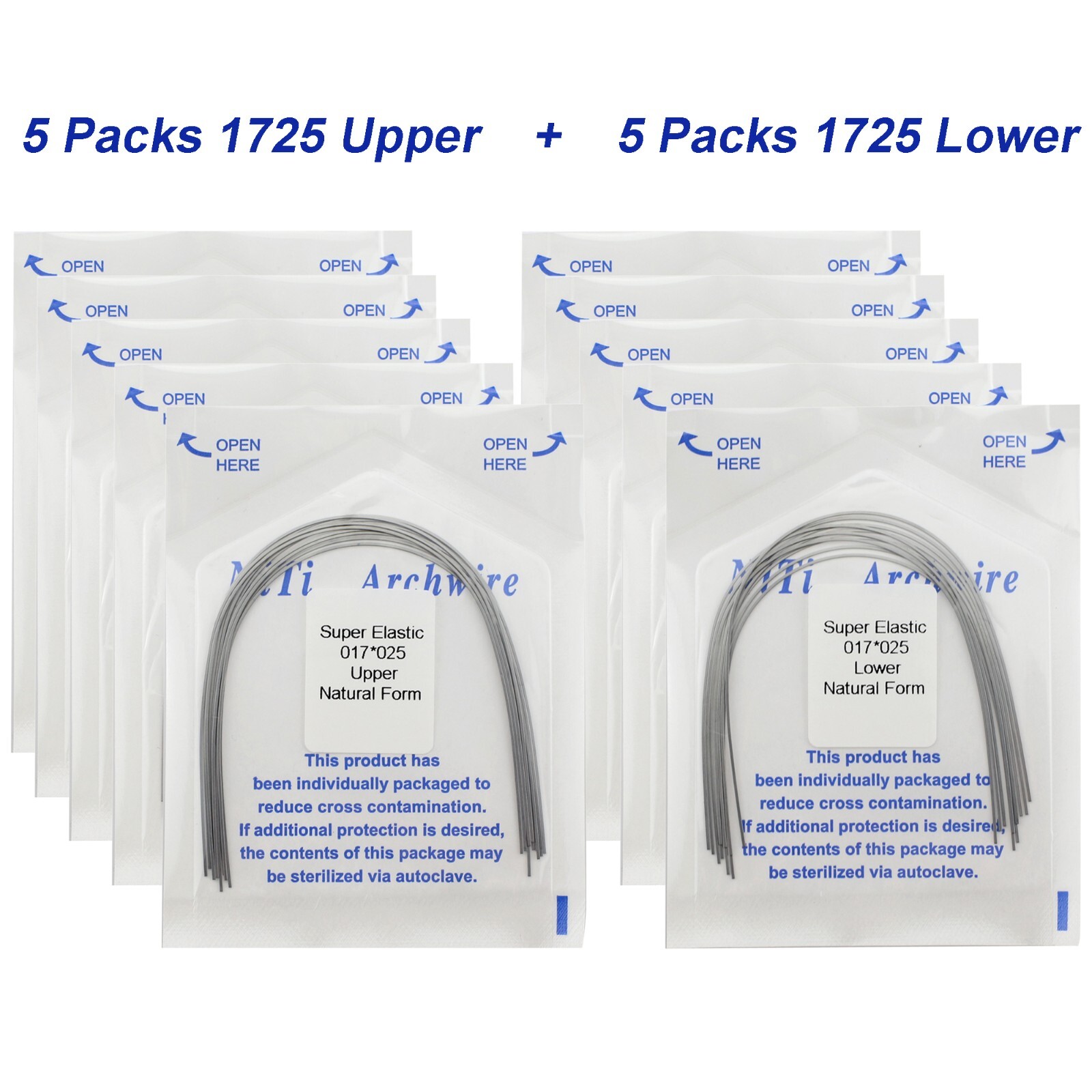 100Pcs Dental Orthodontic Arch Wire Stainless Steel NiTi Ovoid Natural 014 16X22