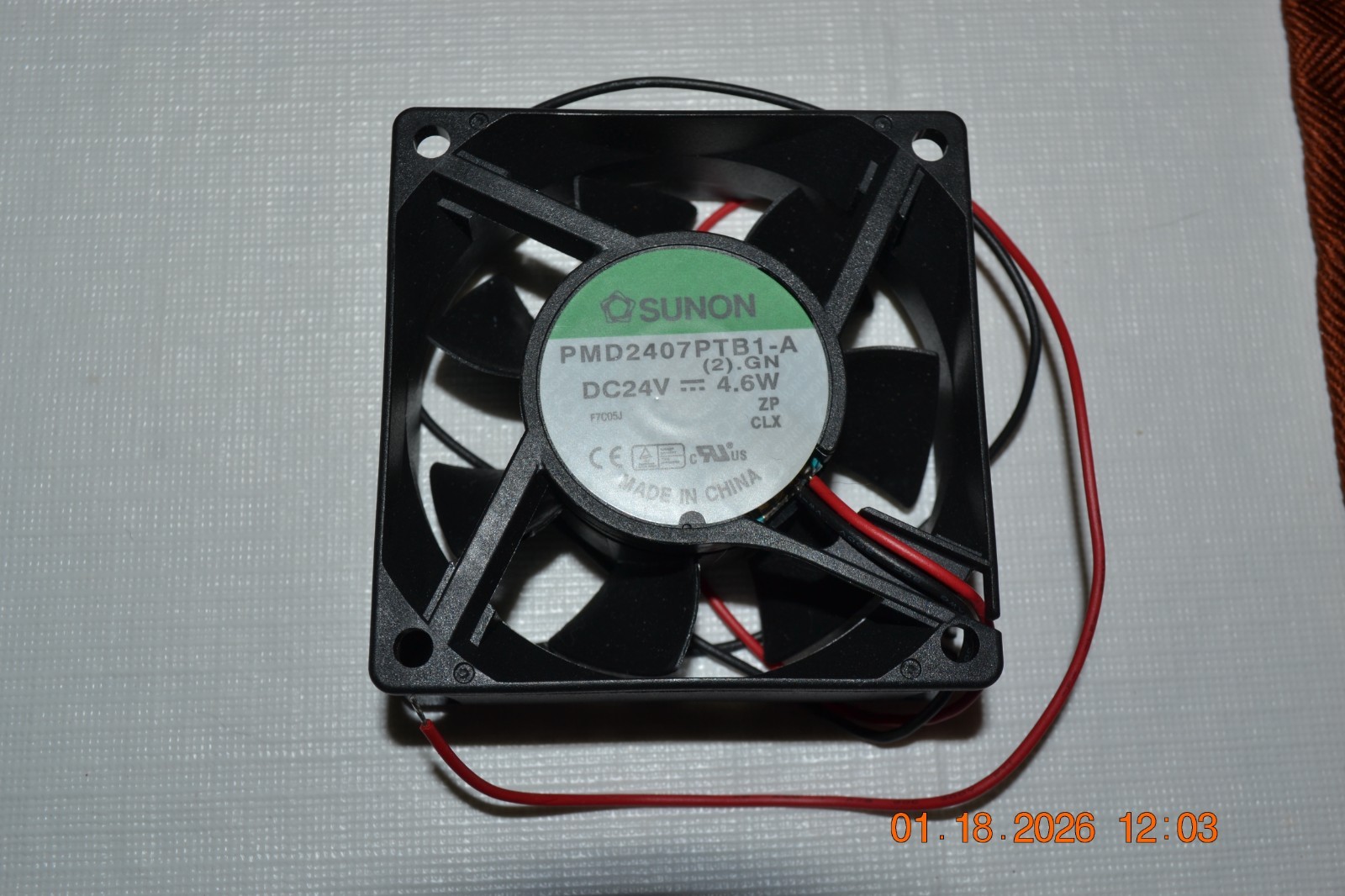 Sunon PMD2407PTB1-A (2).GN TubeAxial Cooling Fan – 24VDC 4.6W