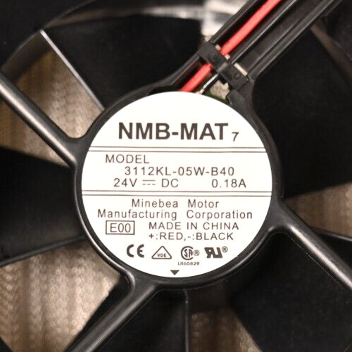 NMB-MAT 24V DC Fan w/ Mesh Filter Grill 0.18A 3112KL-05W-B40 Ball Bearing 2-Wire