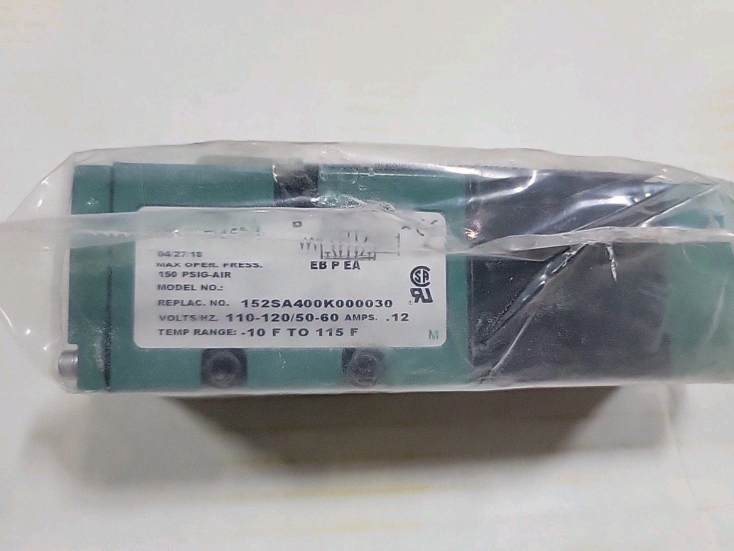 NUMATICS Solenoid Valve, 152SA400K000030