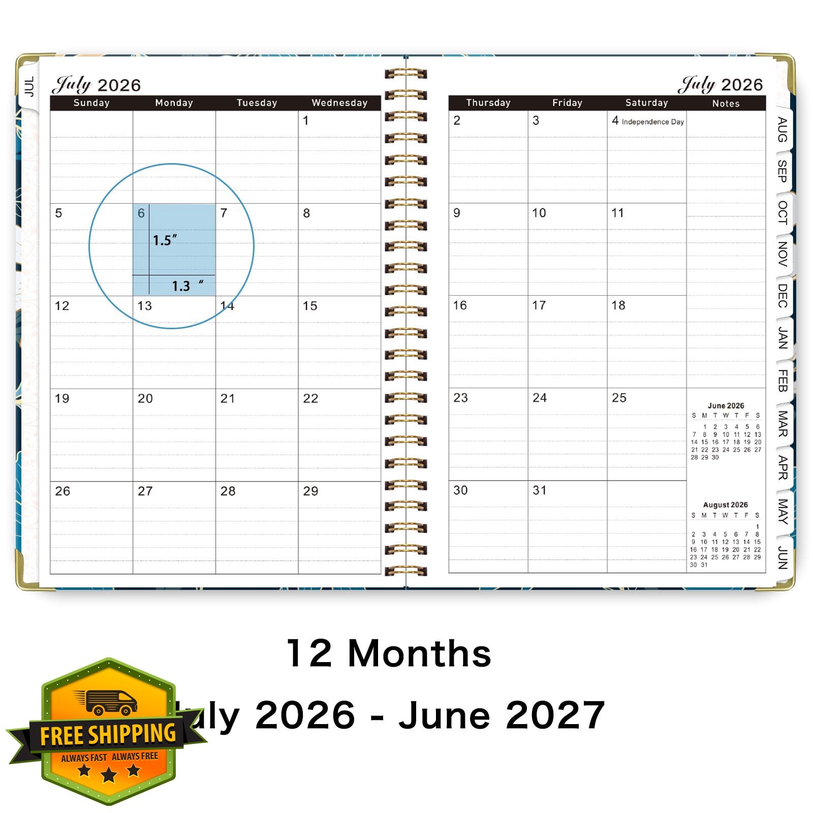 Dayvorax 2026-2027 Academic Planner Navy Bloom