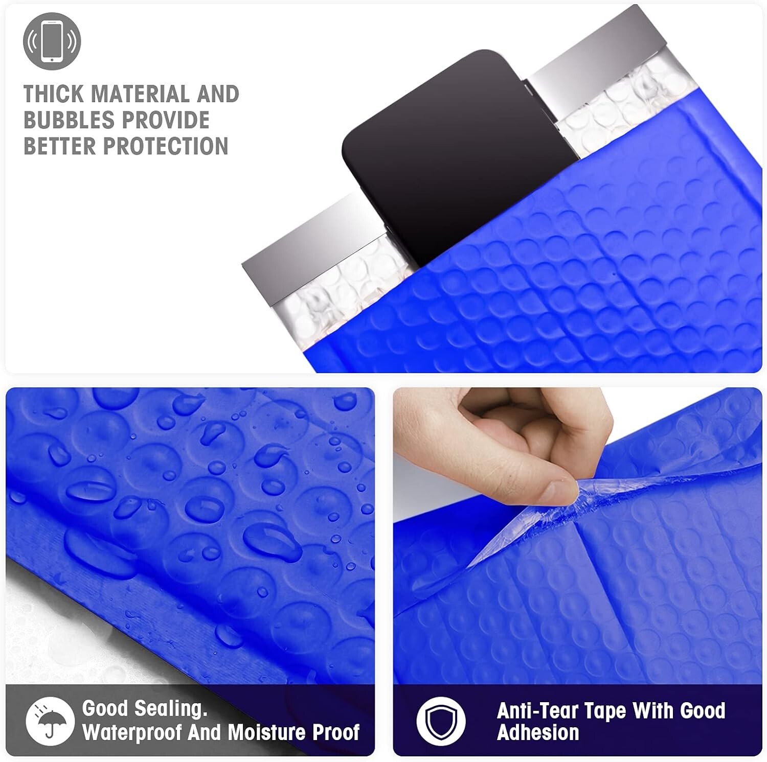 100x Poly Bubble Mailers Padded Envelopes Mailing Bags Self-Seal 6×10 Royal Blue