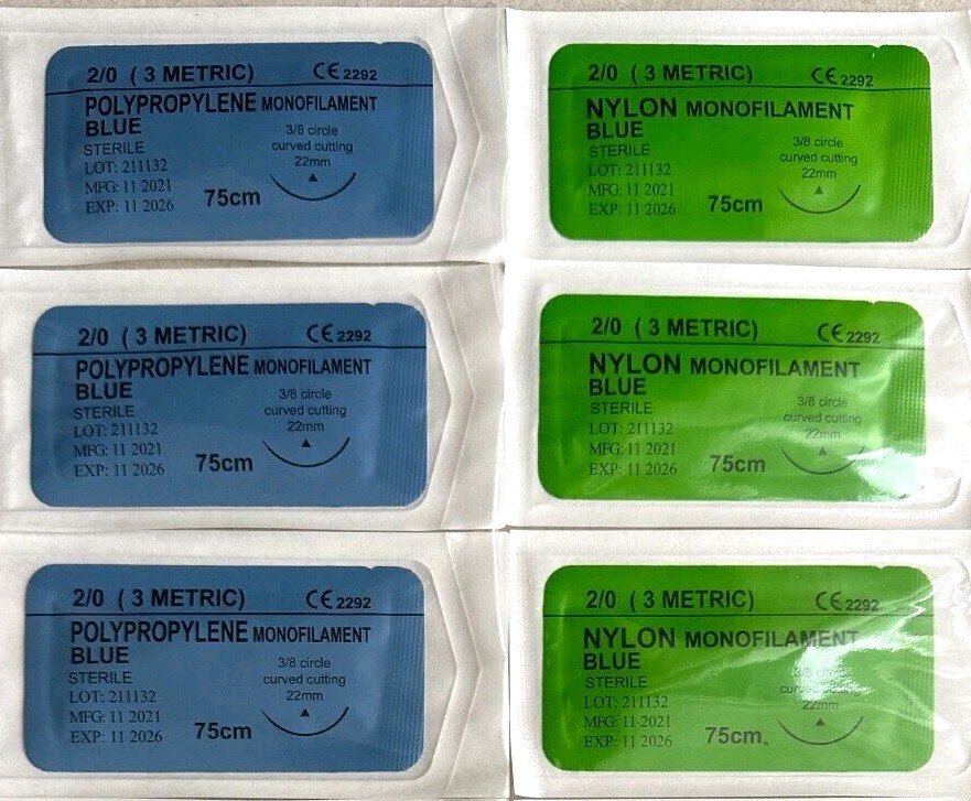 12x Surgical Suture Kit Skin Suture Kit Needle Thread Combination