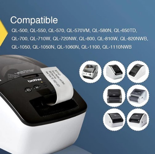 Prinko-Compatible DK-205 DK-2205 Continuous Paper Labels (2.4 Inch x 100 Feet)