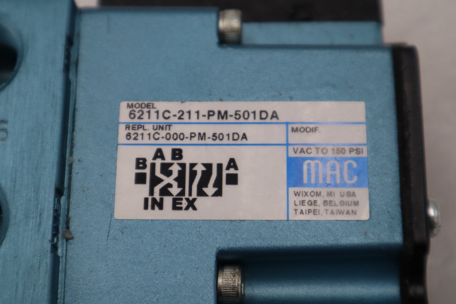 NEW MAC 6211C-211-PM-501DA SOLENOID VALVE 4-WAY SINGLE SOLENOID STOCK H1474